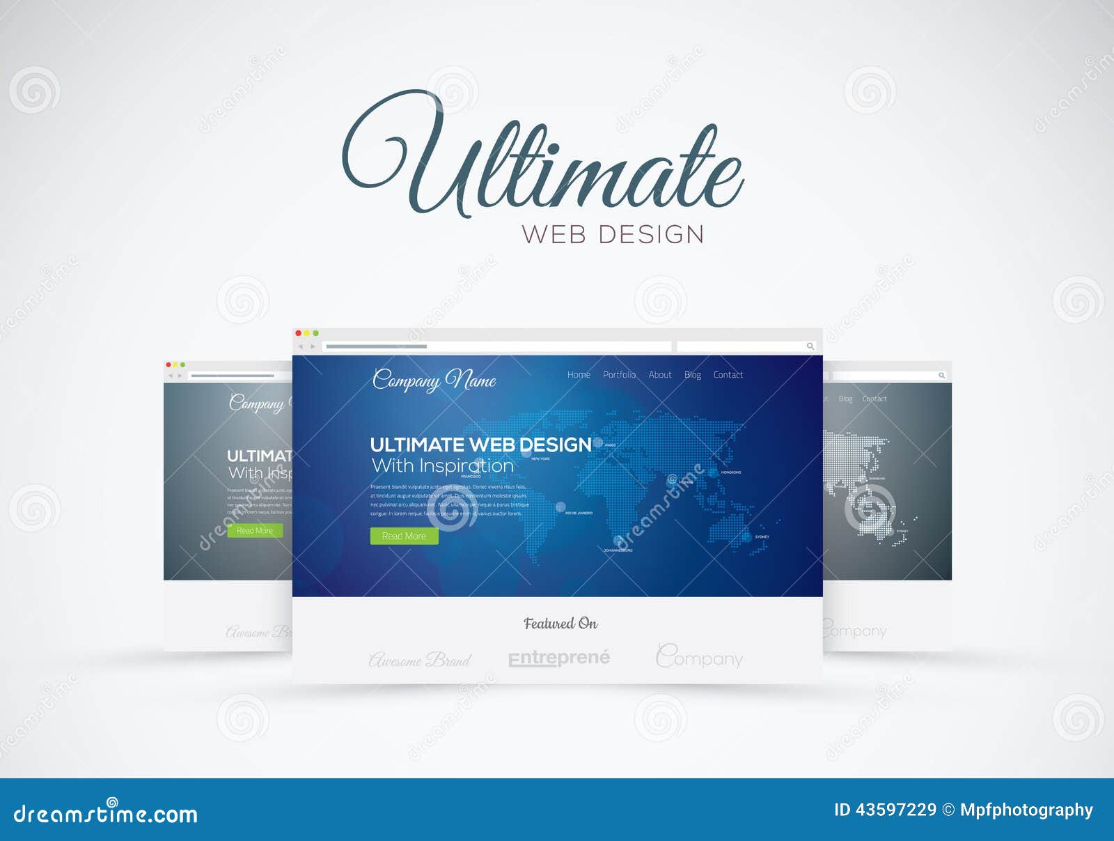 website  showcase in web browser  concept