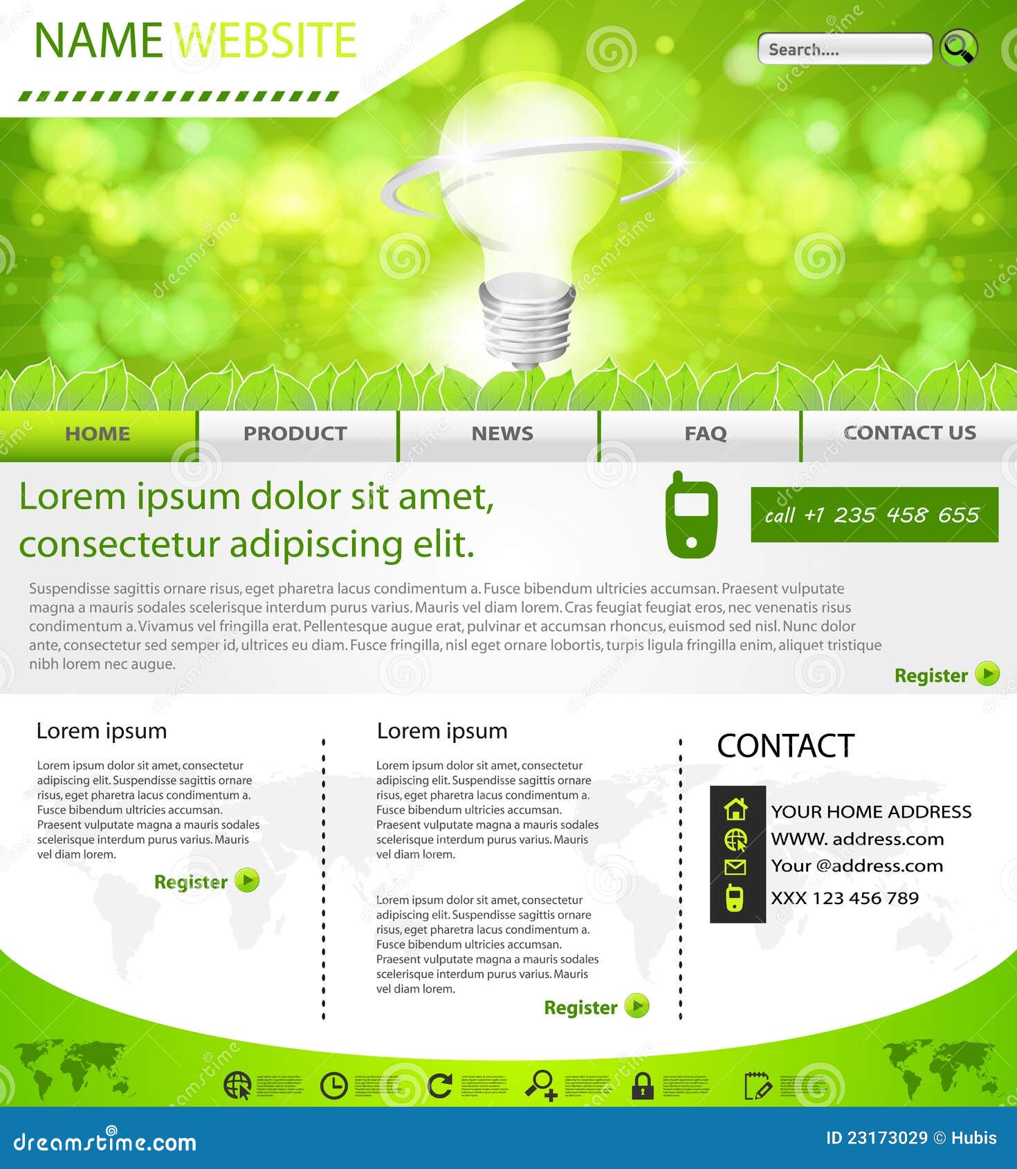 Website Eco Layout Template Royalty Free Stock Images - Image: 23173029