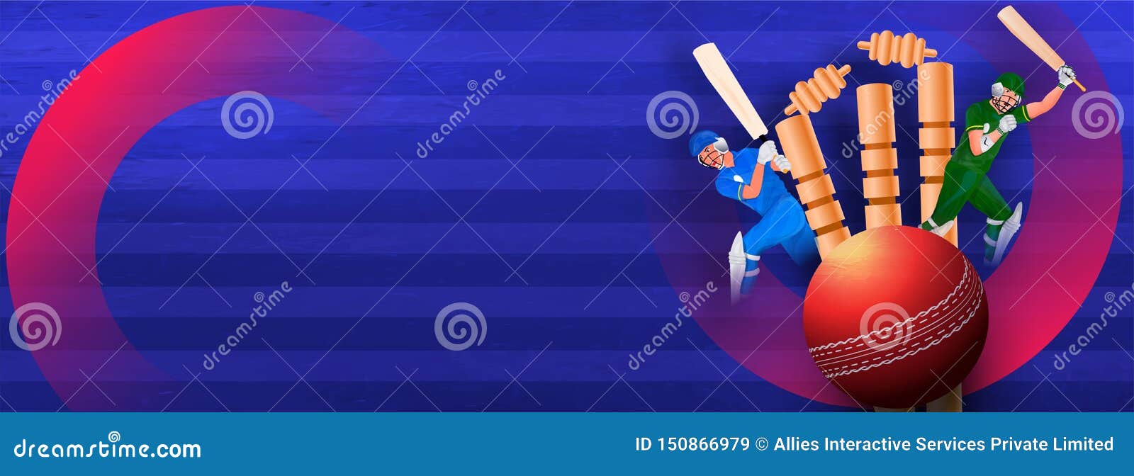 website header or banner  with cricket tournaments and batsman character for cricket league.