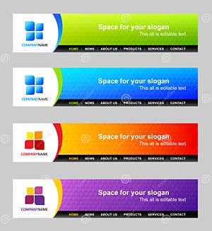 Website Header Template Stock Vector Illustration Of Group 18532225