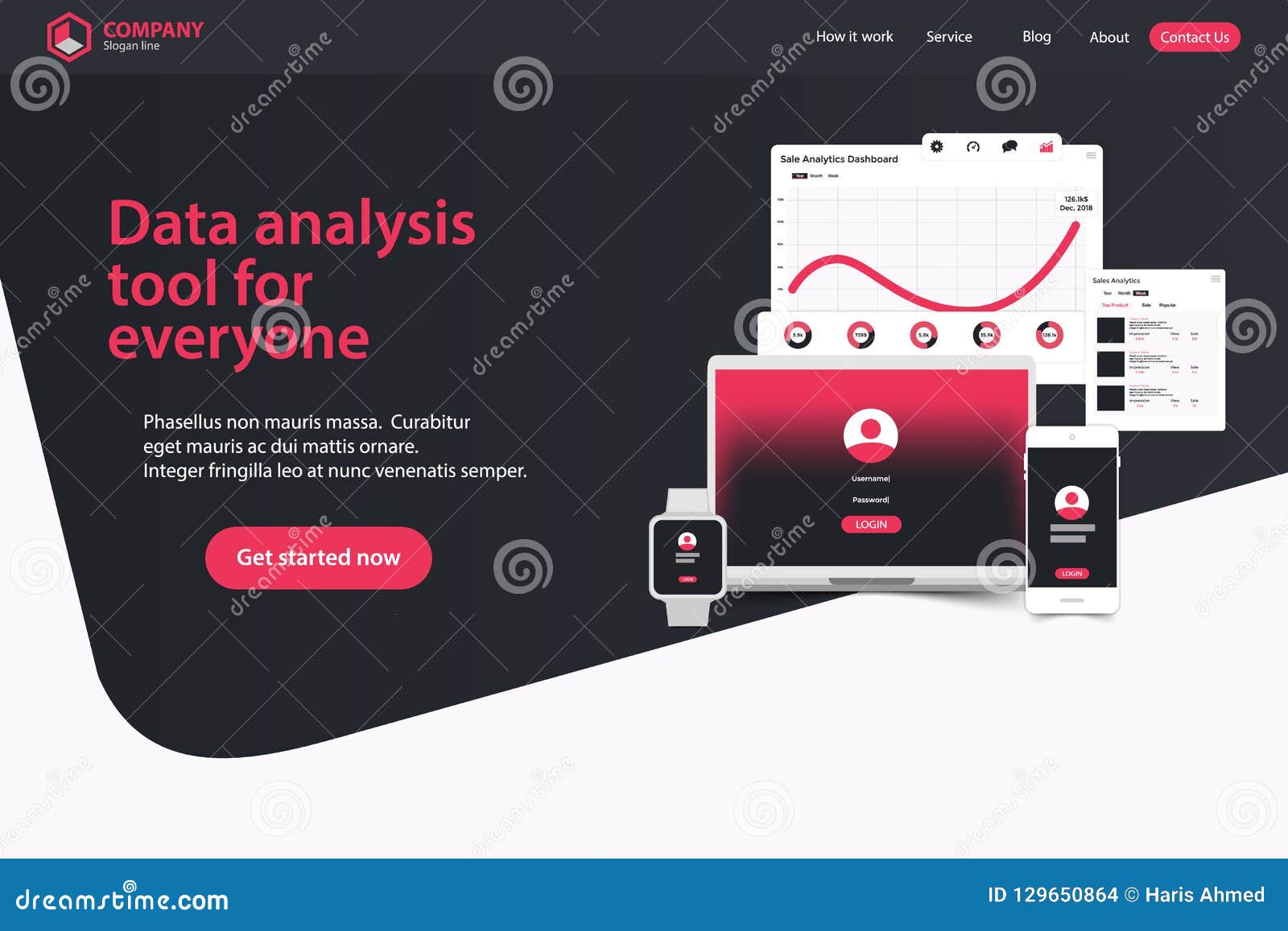 website landing page  web analytics website  template