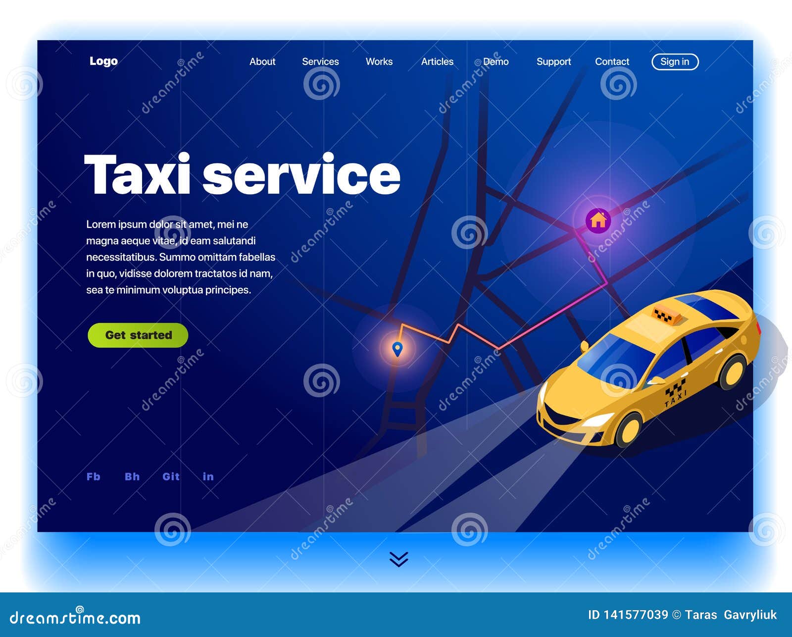 website providing the service of taxi