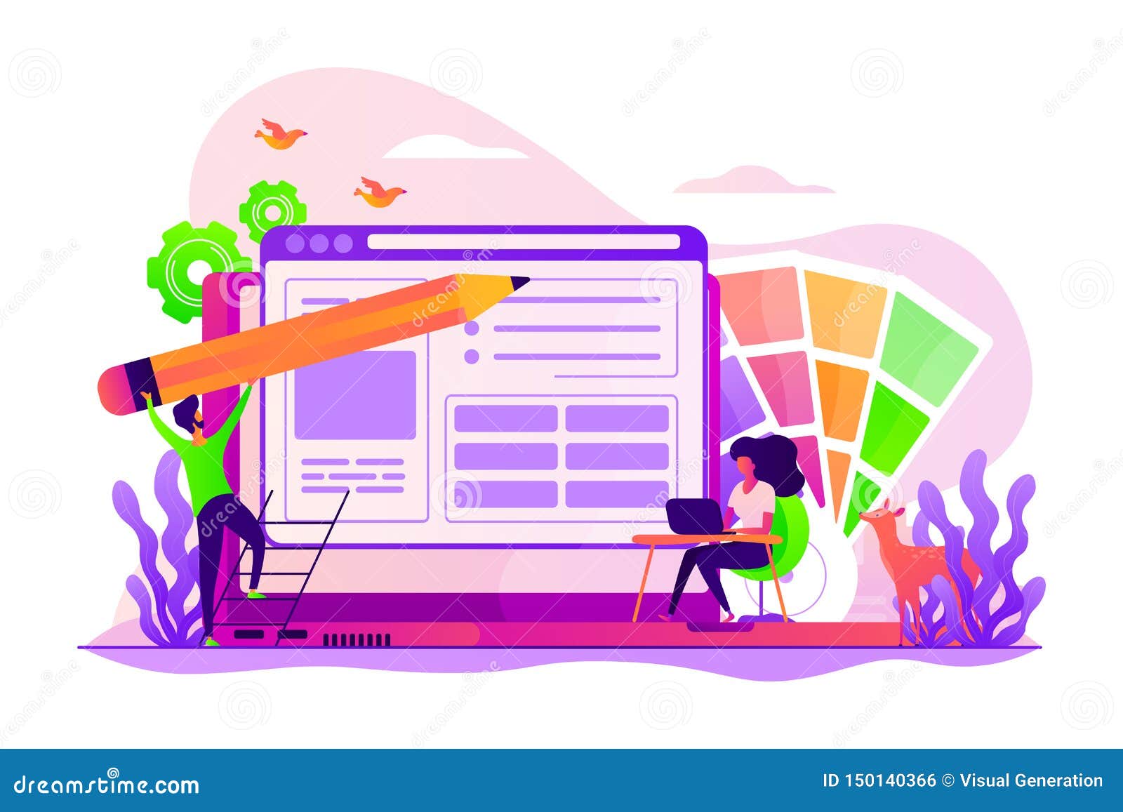 Web Design Concept Vector Illustration Stock Vector - Illustration of