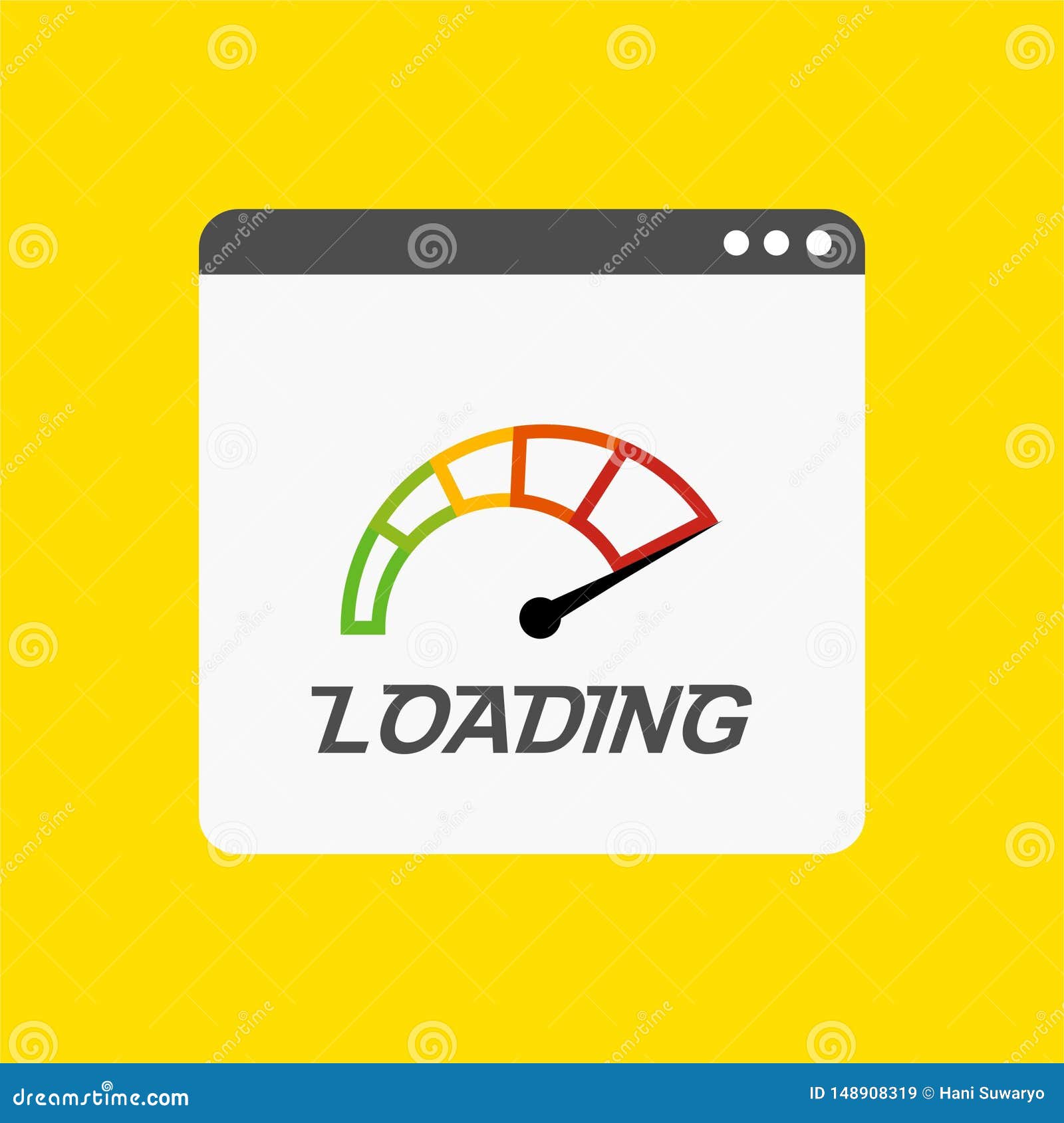 site Speed Loading Time.  Browser with Speedometer Test Showing