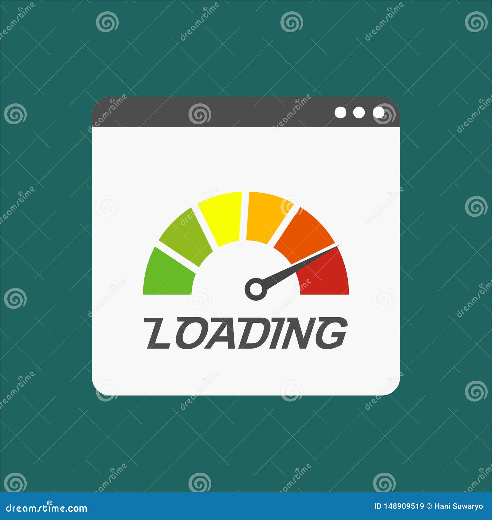 site Speed Loading Time.  Browser with Speedometer Test Showing