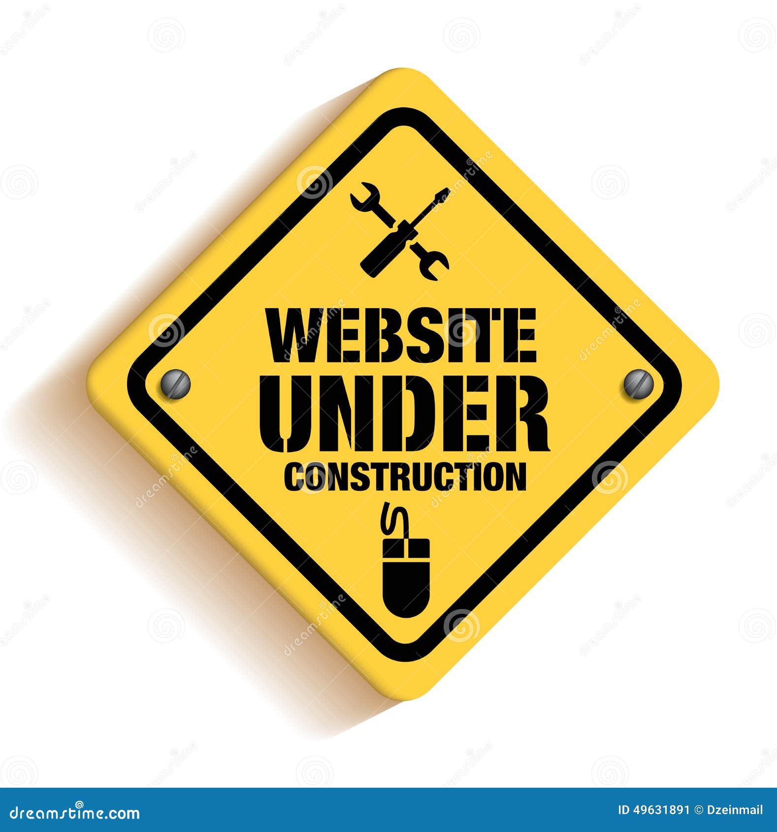 website under construction sign in white backgroun