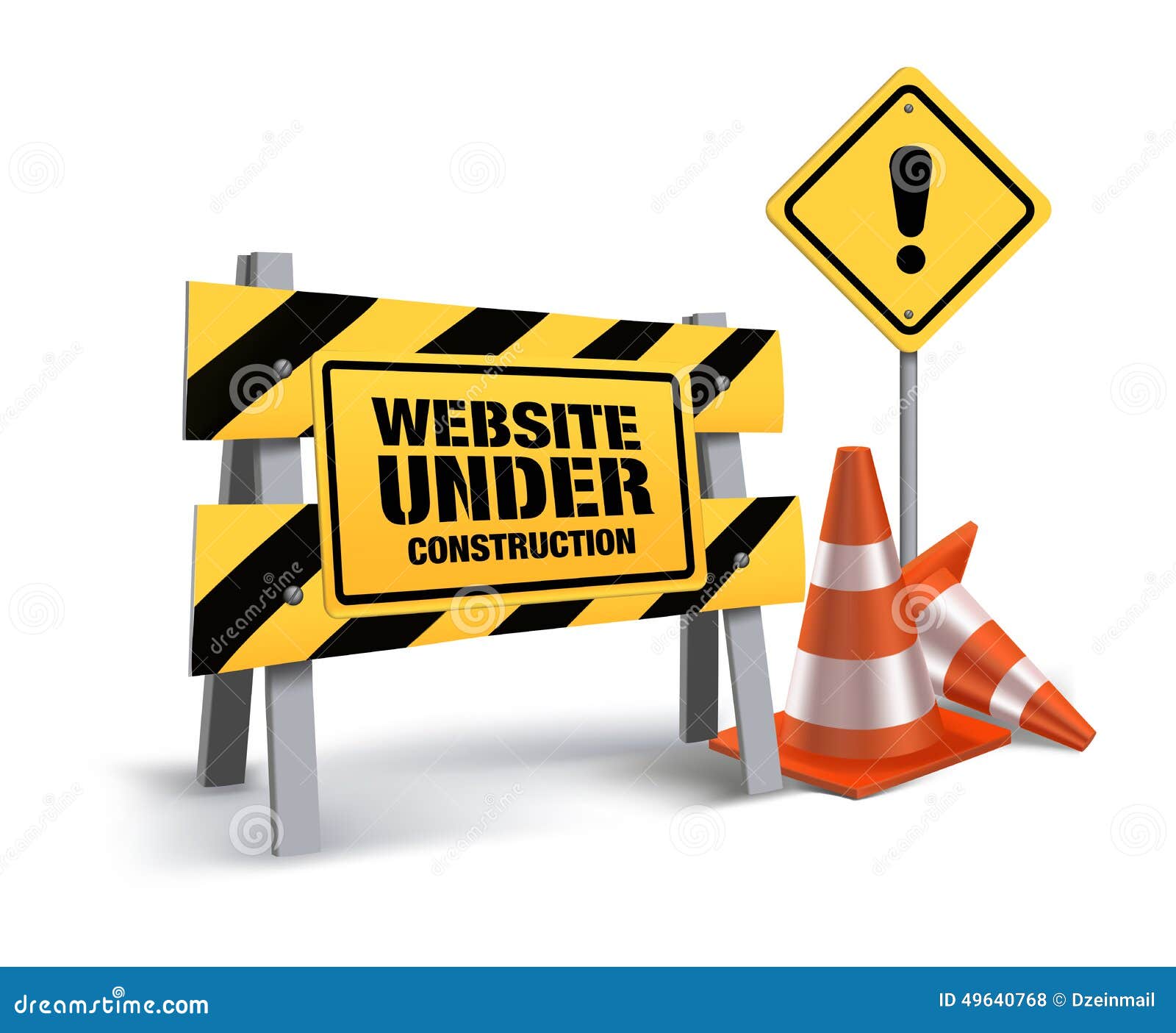 website under construction sign in white background