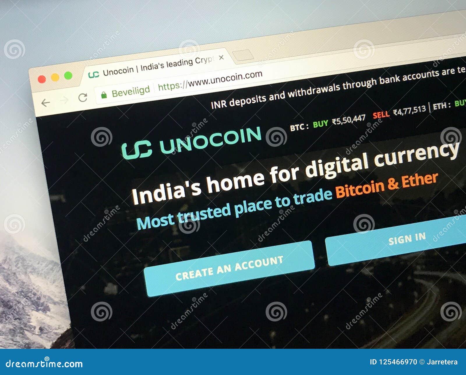Website of Unocoin editorial image. Image of indian ...