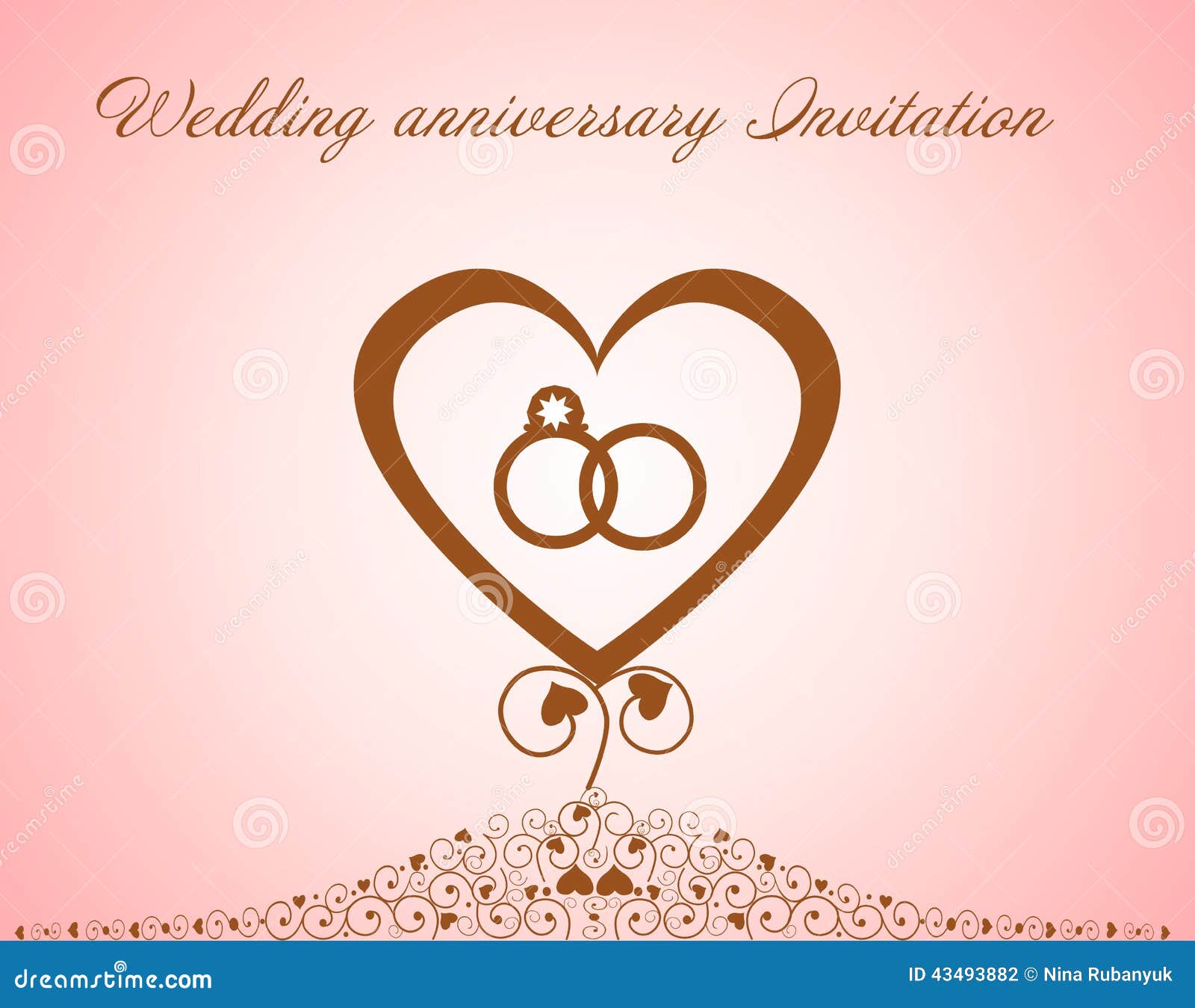  Wedding  Anniversary  Invitation Stock Vector  Image 43493882