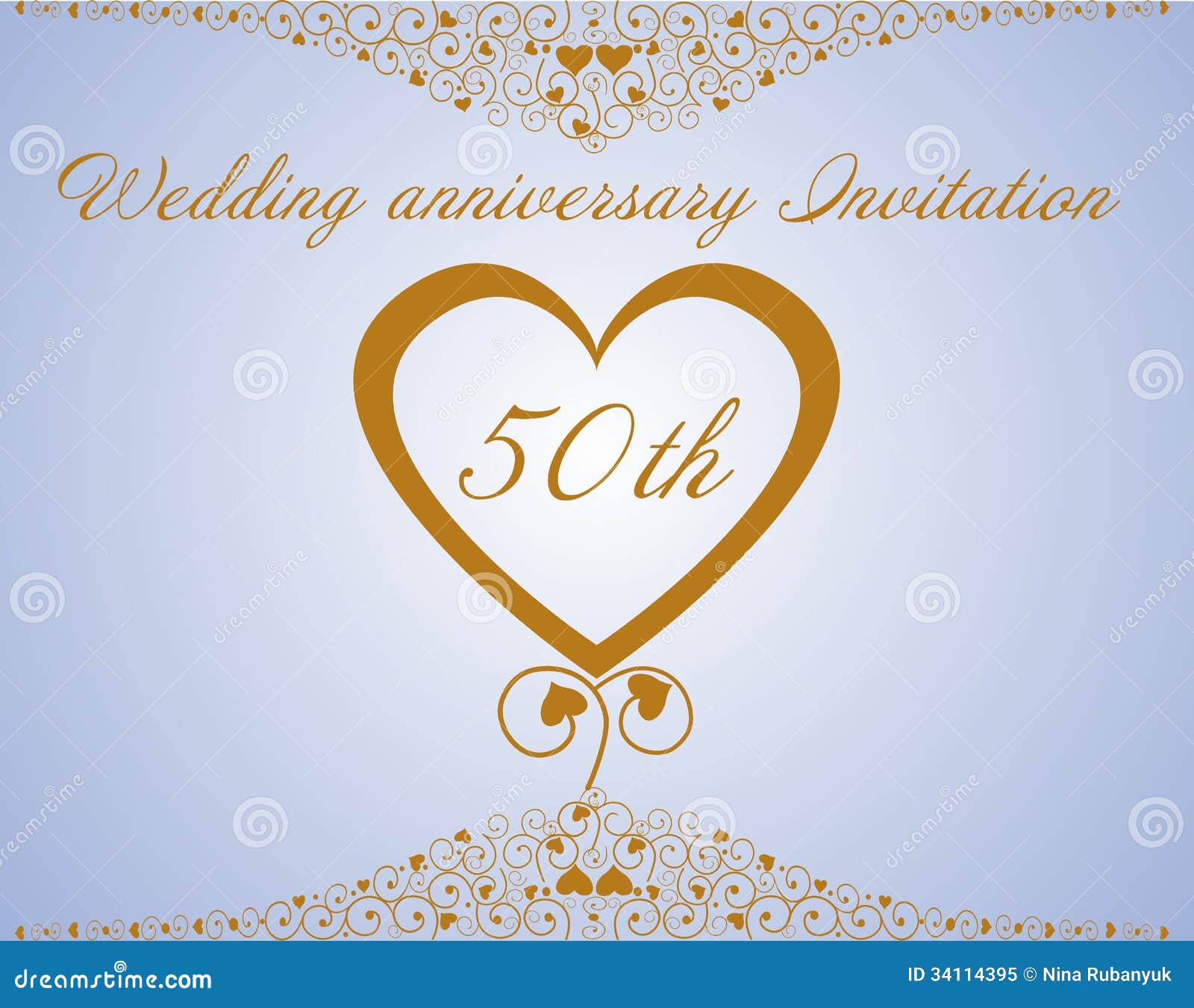  Wedding  Anniversary  Invitation Vector  Stock Vector  Image 