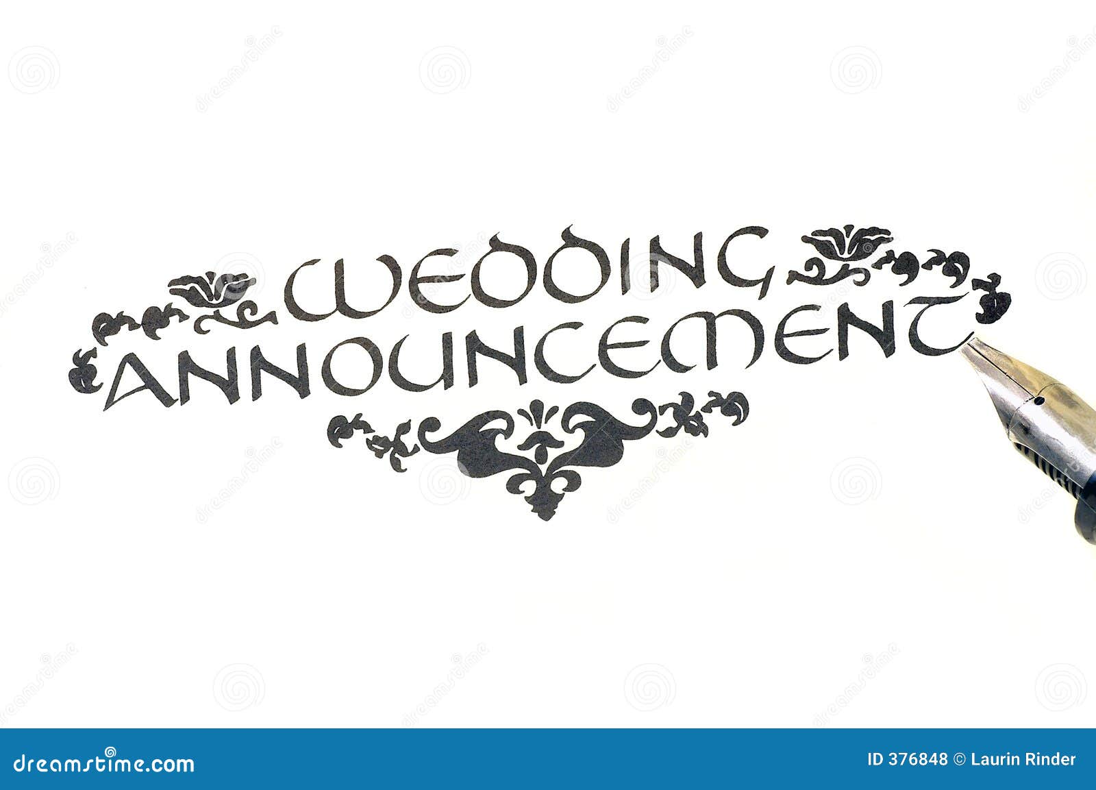 Wedding Announcement [Calligraphy} Stock Photo - Image of artwork, food
