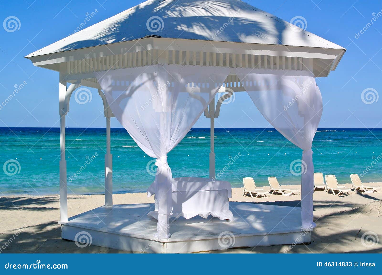 Wedding arbor by the sea stock image. Image of ceremony 46314833