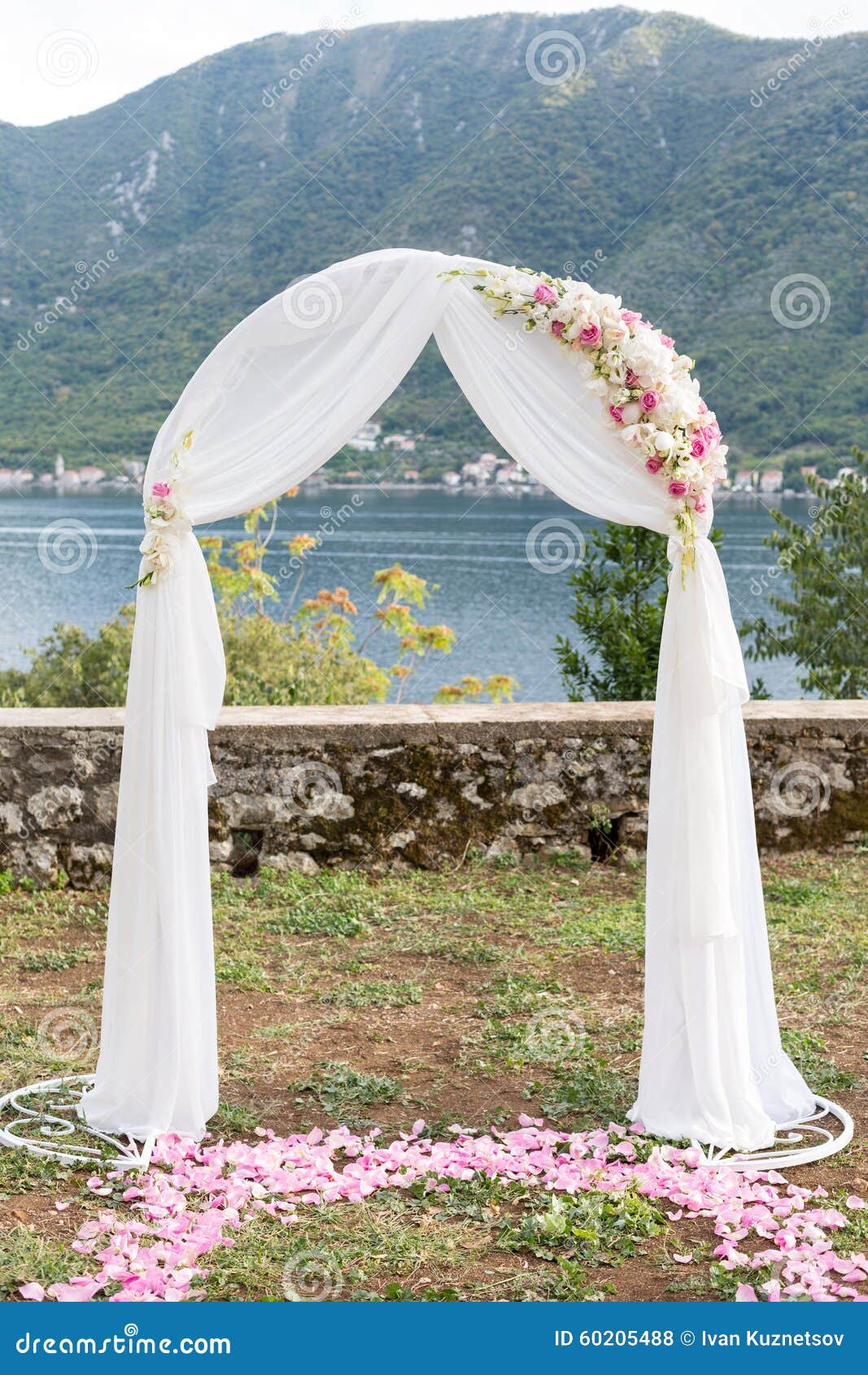 Wedding Arch Decorated with Flowers Outdoors Stock Photo Image of