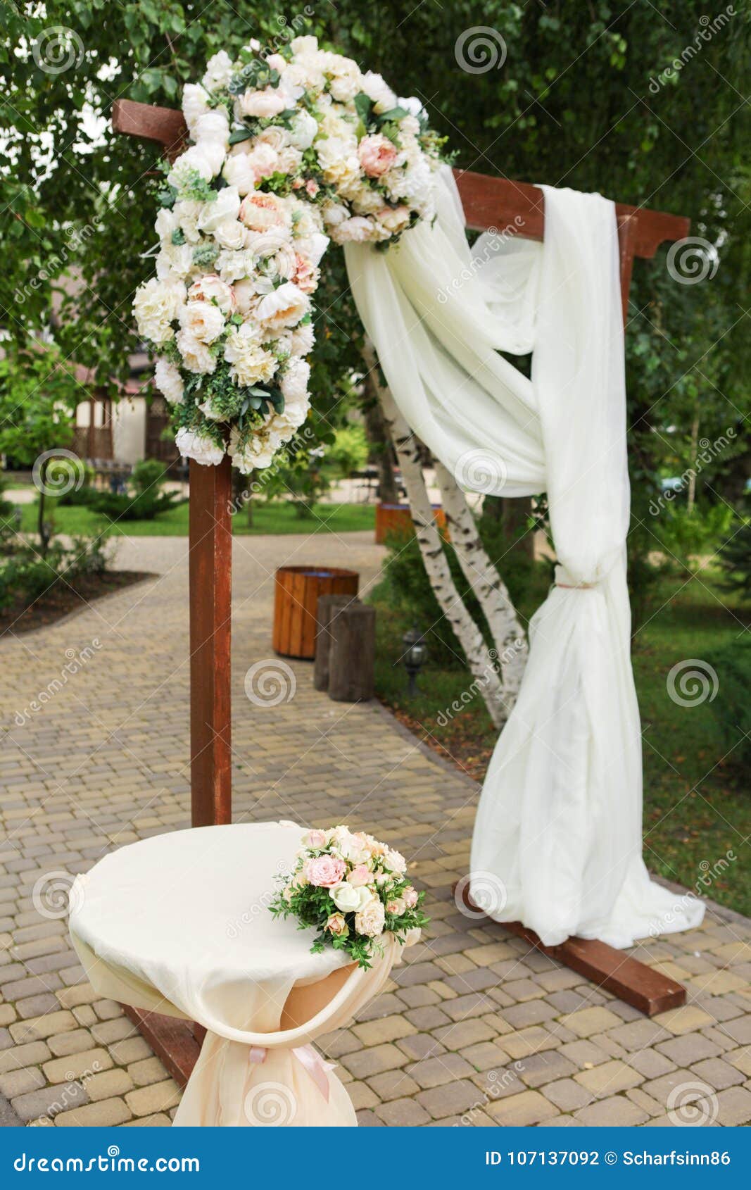 Wedding Arch Decorated with Fresh Flowers Stock Photo Image of arch