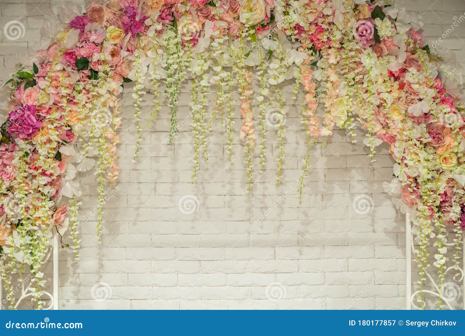 Wedding Arch with Flowers for the Wedding Ceremony Stock Image - Image ...