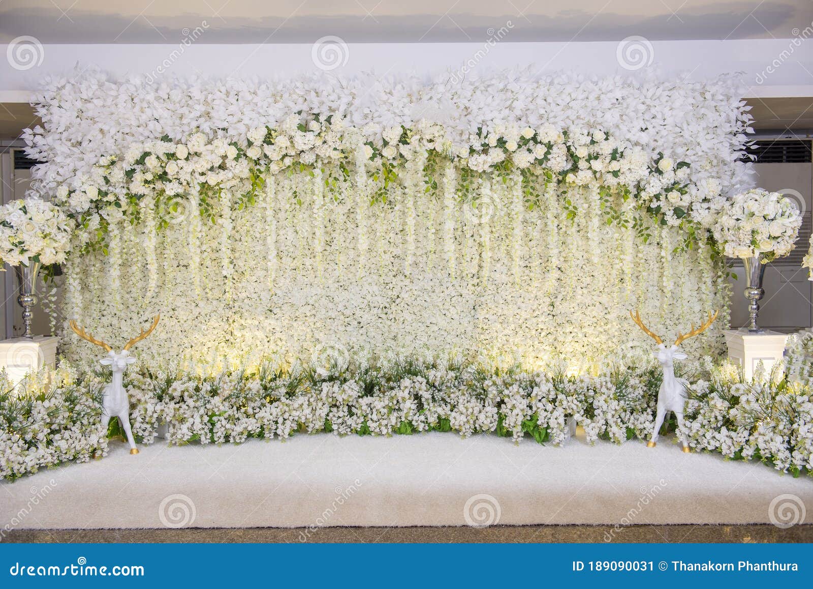 Wedding Backdrop with Flower and Wedding Decoration Stock Image Image
