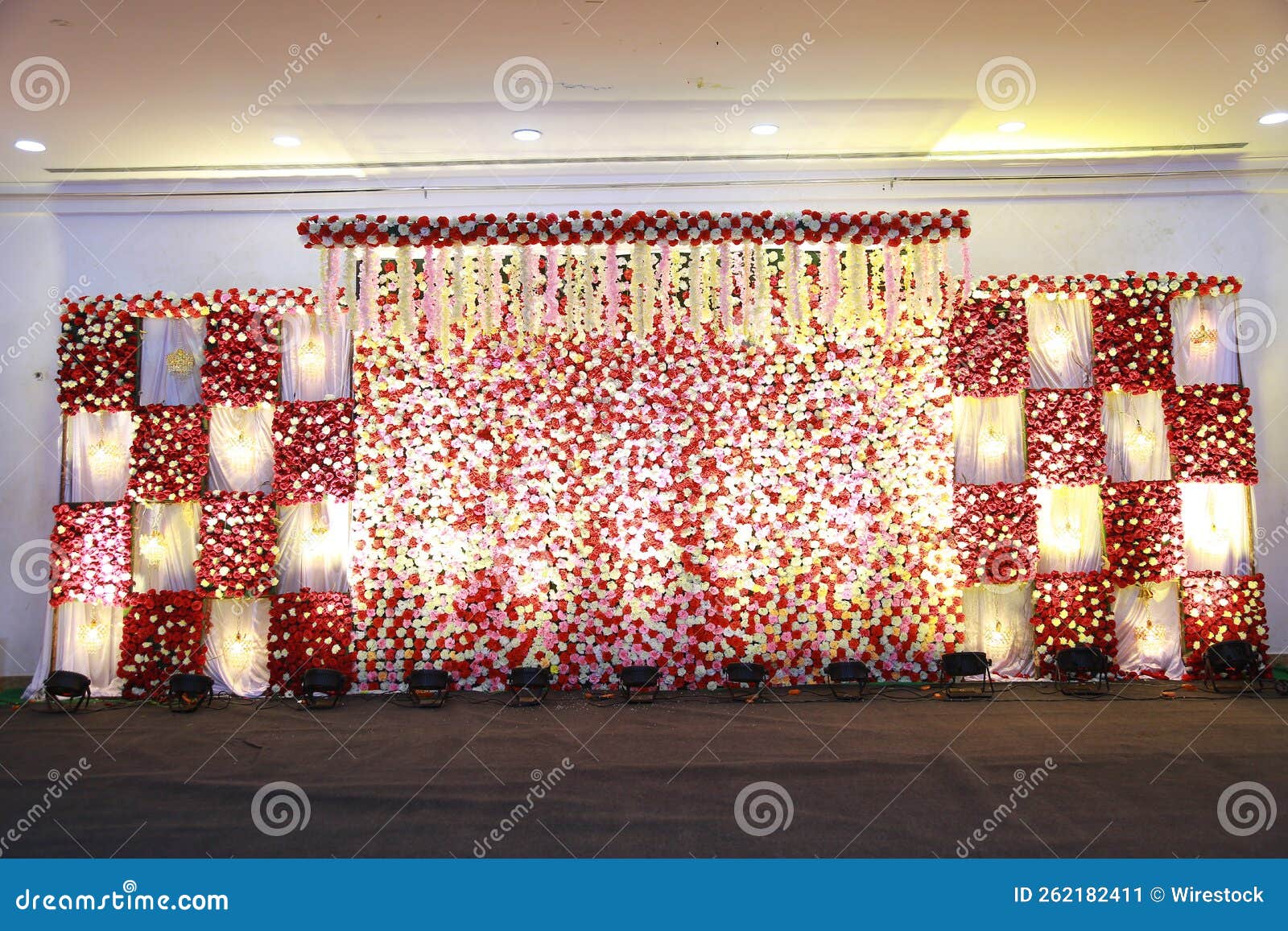 Wedding Backdrop with Flower and Decoration Stock Image Image of