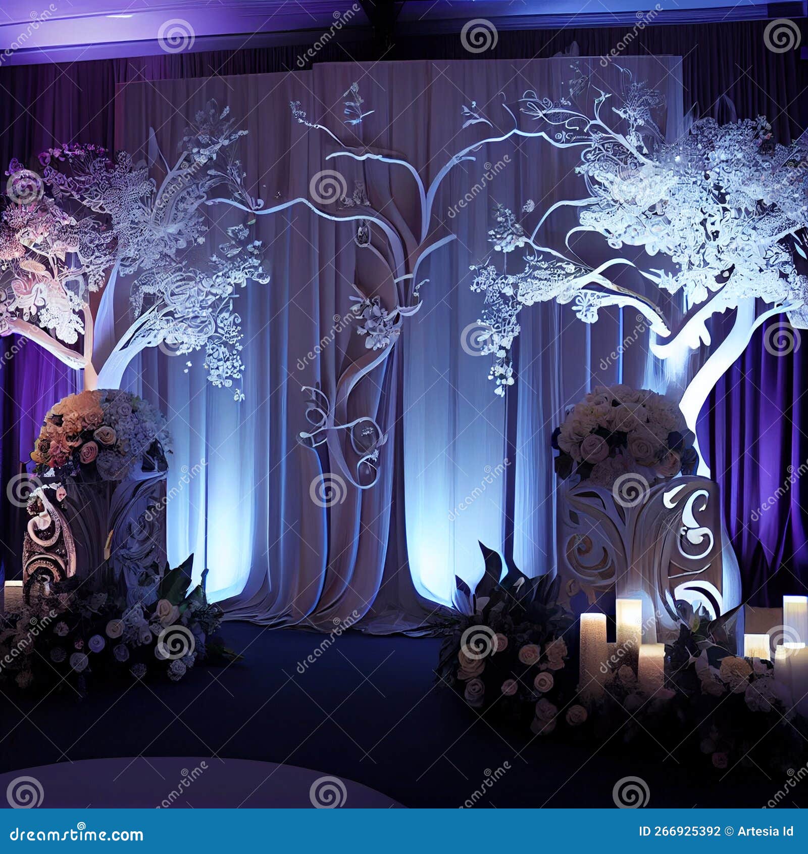 Wedding Backdrop Wallpaper stock illustration. Illustration of blossom