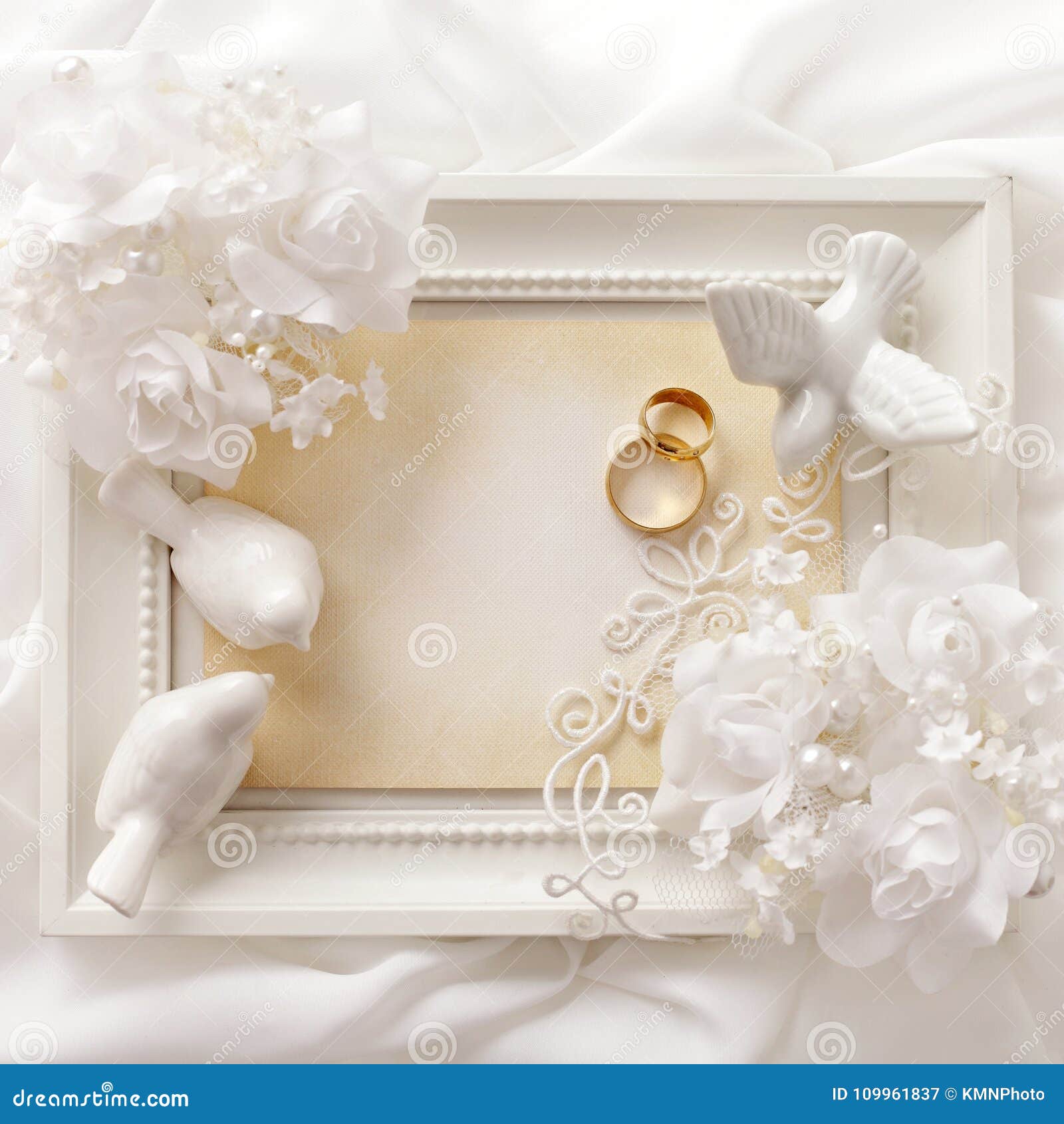 Wedding Background with Empty Photo Frame and Wedding Rings Stock Image -  Image of invitation, background: 109961837