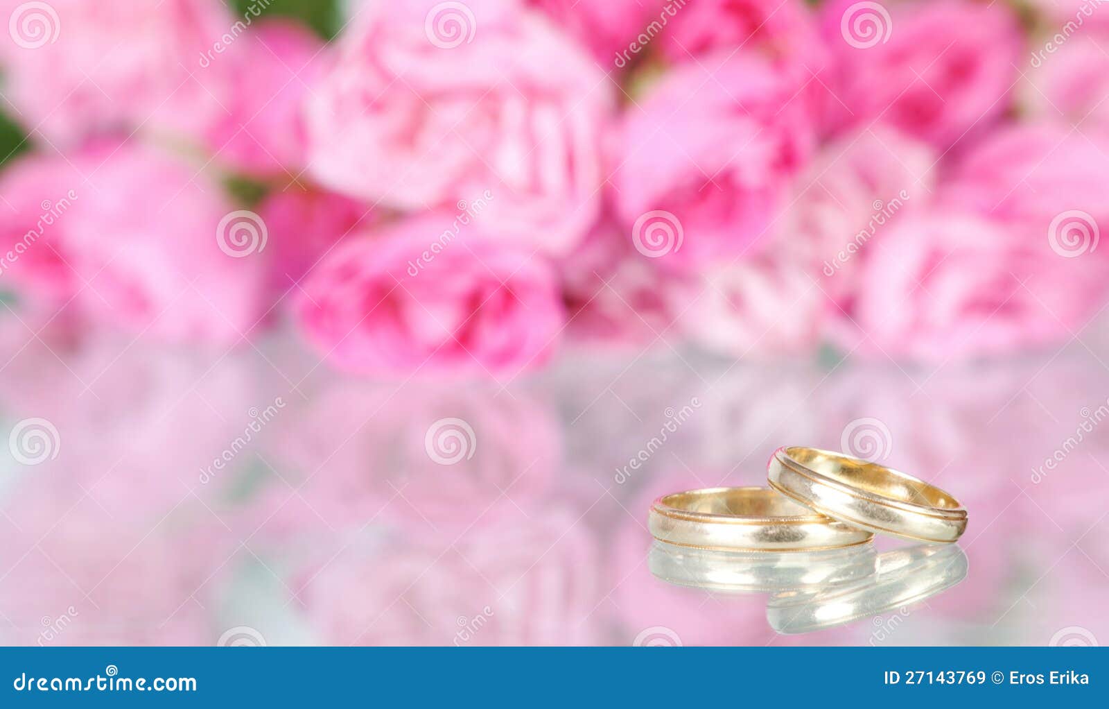 Wedding Background with Flowers and Rings Stock Image Image of dress