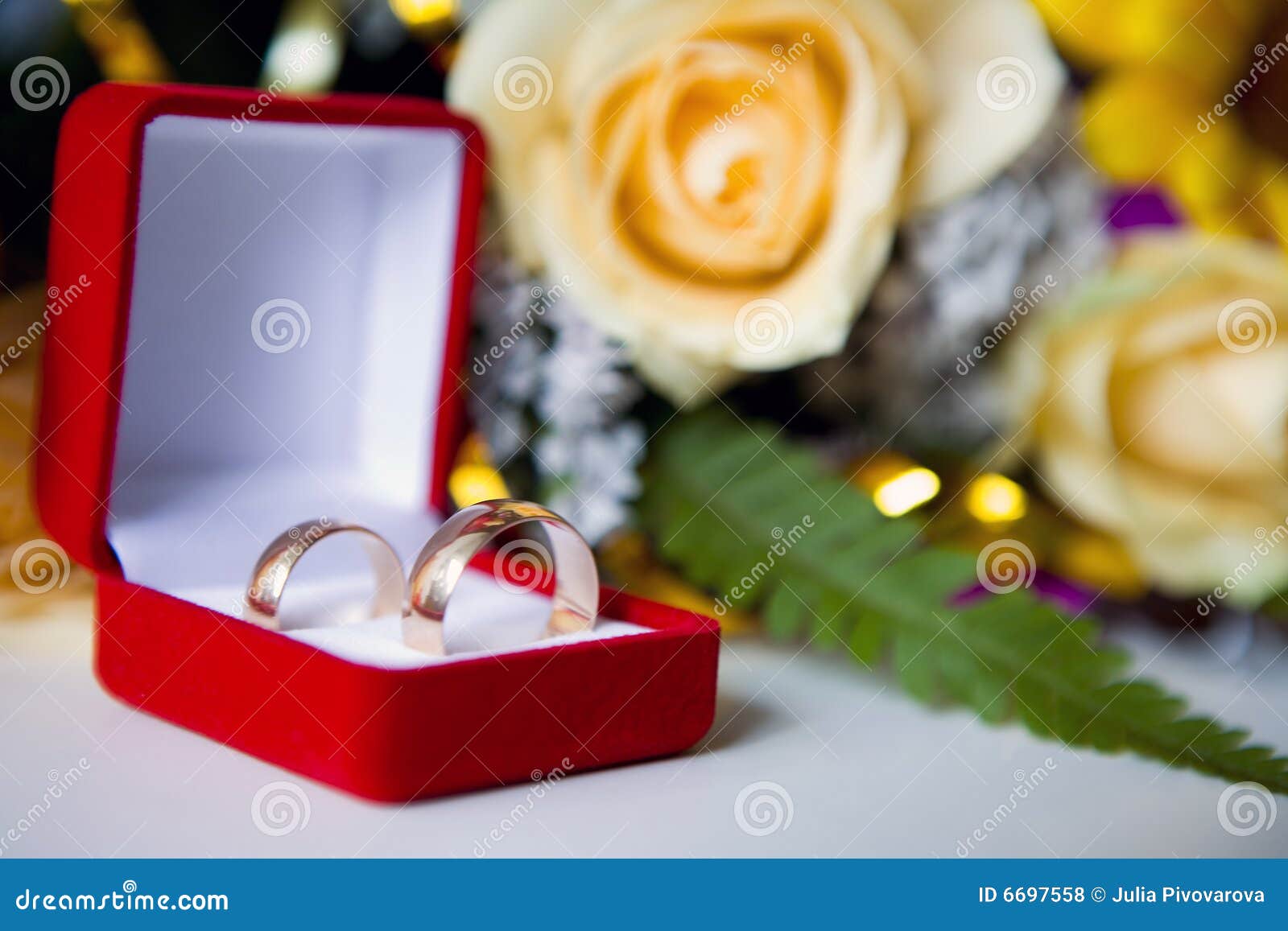 Wedding bands stock photo. Image of bands, flower, rose - 6697558