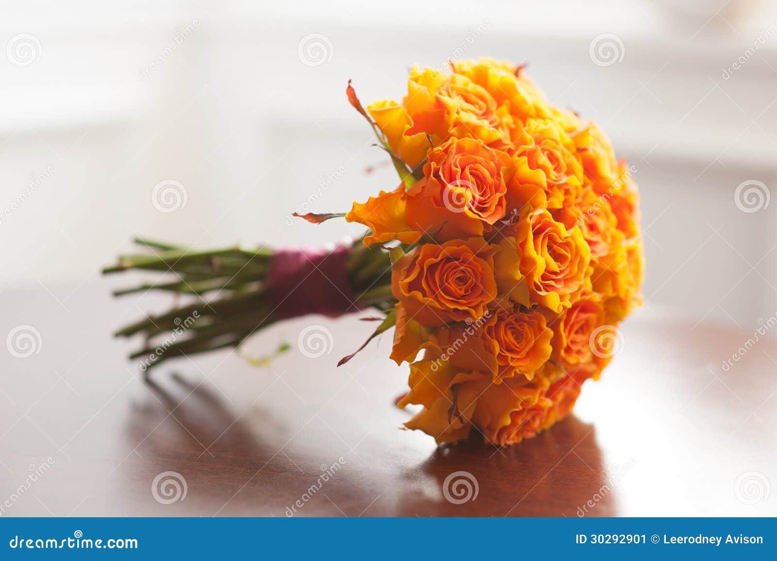 Wedding Bouquet Orange Roses Stock Image Image of wedding, people 30292901