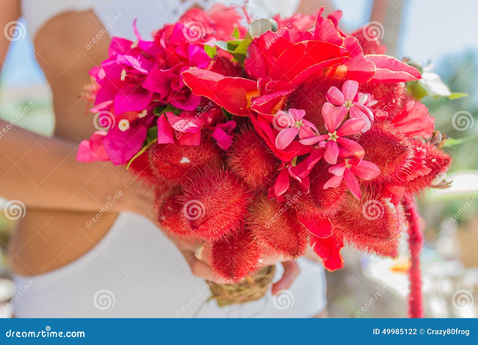 Wedding Bouquet from Tropical Flowers in Bride S Hans on N Stock Photo ...