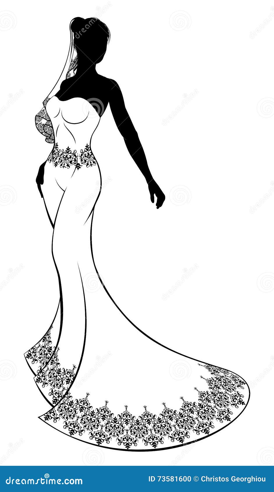 Download Wedding Bride Silhouette stock vector. Illustration of ...