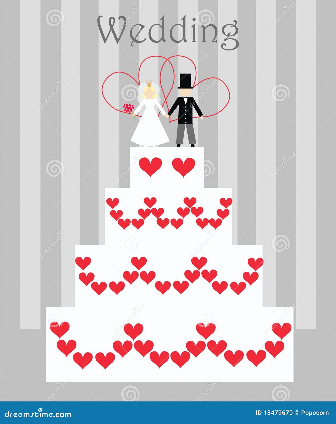 Wedding cake stock vector. Illustration of event, cream - 18479670