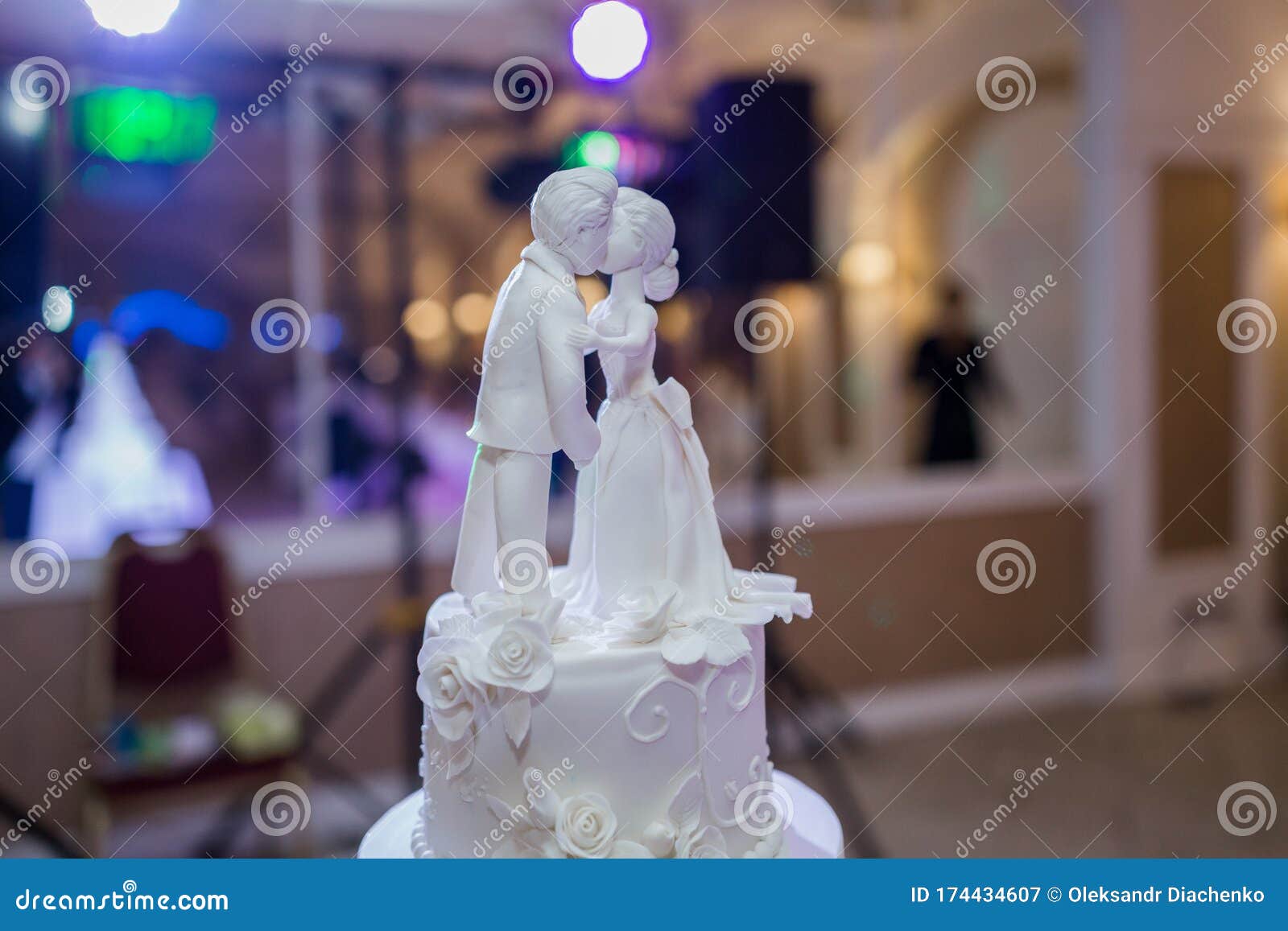 Wedding Cake Figurines on a Wedding Cake Stock Image Image of care