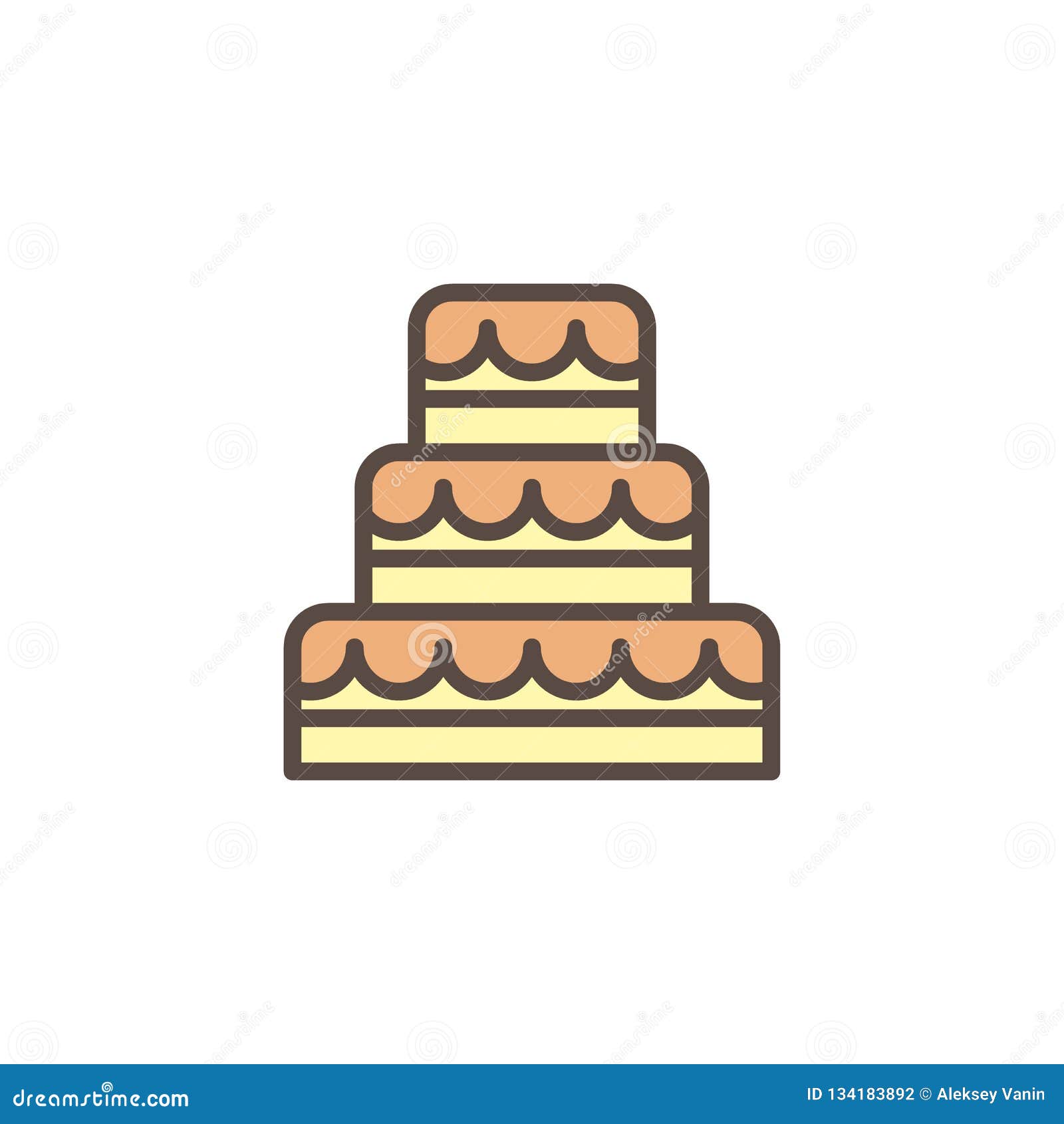 Wedding Cake Filled Outline Icon Stock Vector ...
