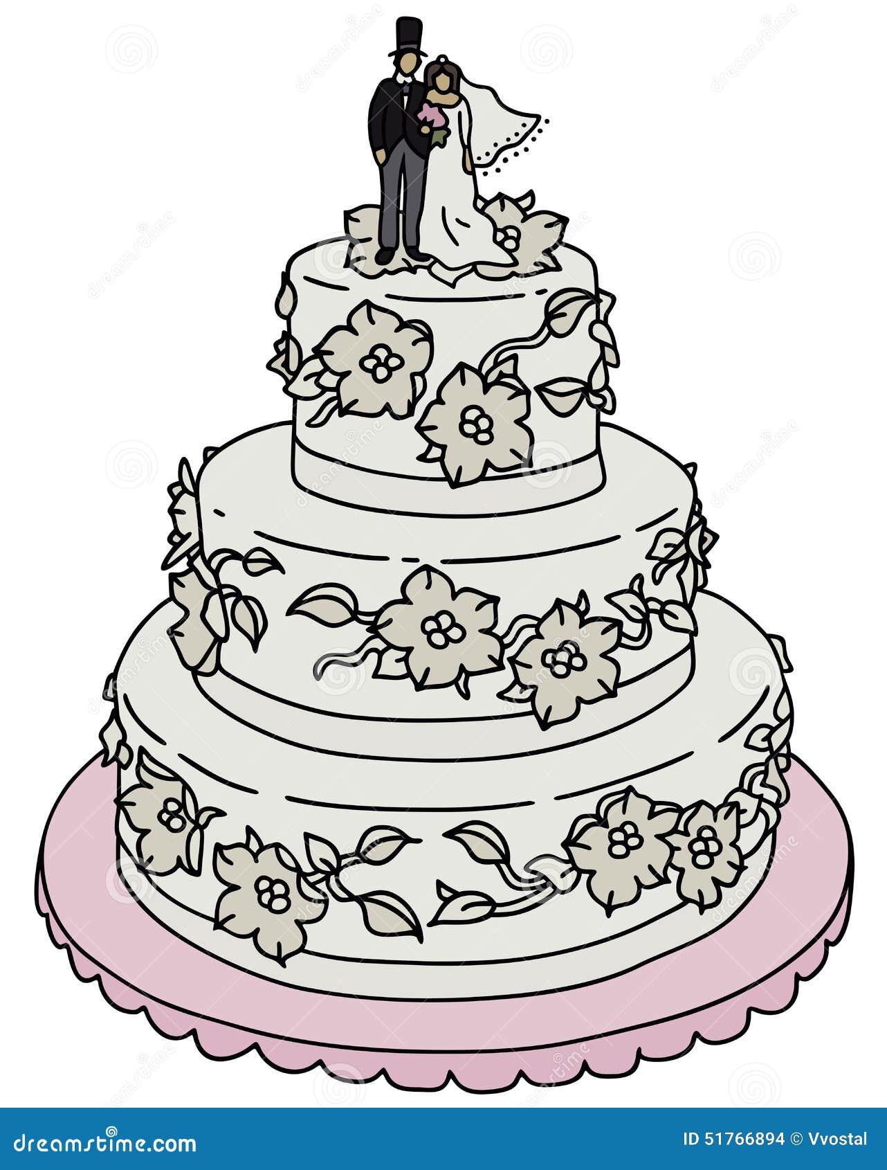  Wedding  cake  stock vector Illustration of bride wedding  