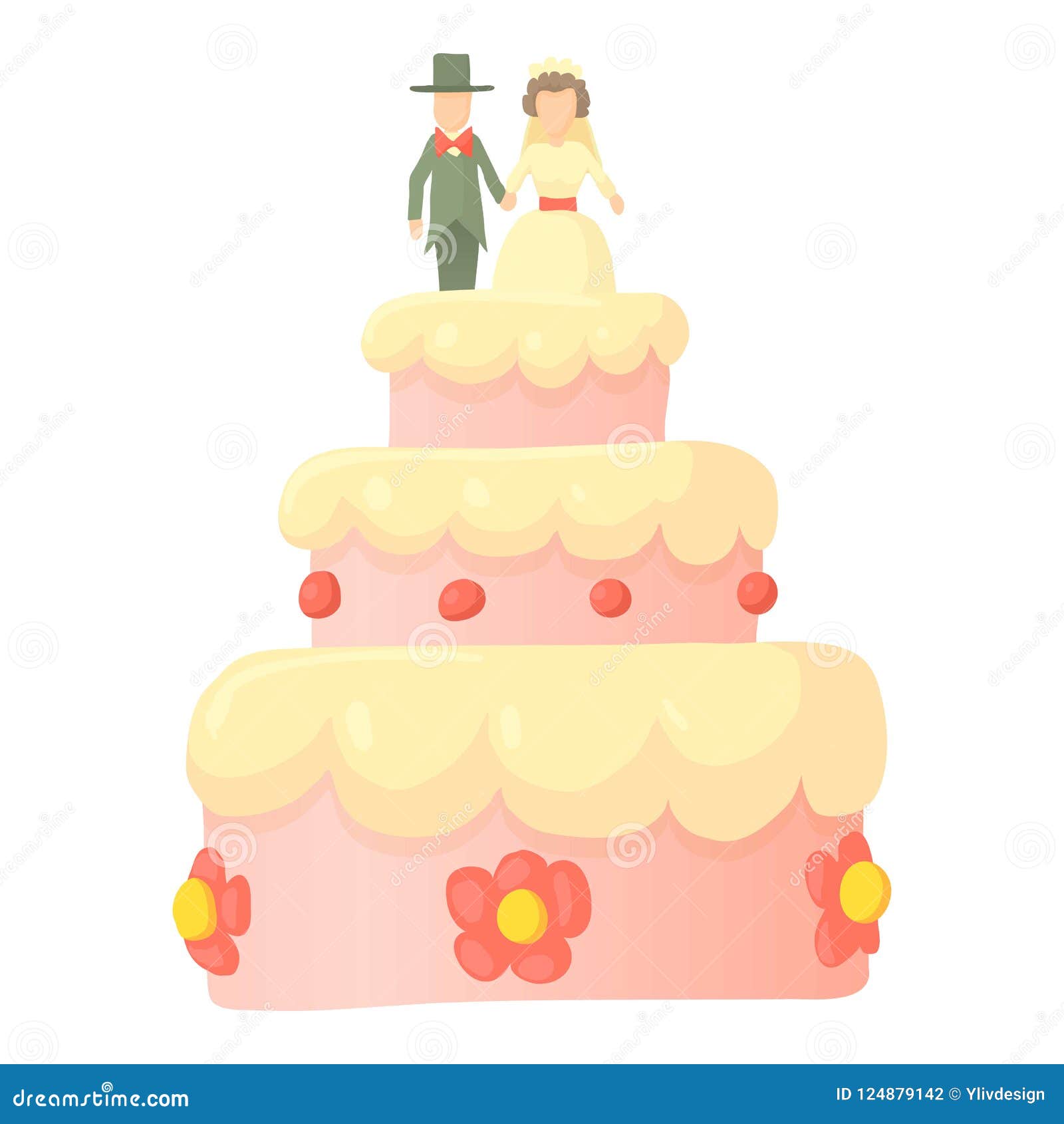 Wedding Cake Icon, Cartoon Style Stock Illustration Illustration of