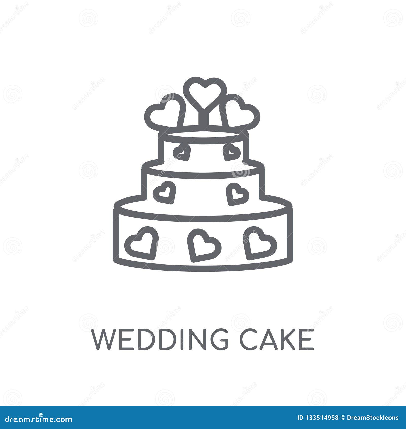 Wedding Cake Linear Icon Modern Outline Wedding Cake Logo Conce