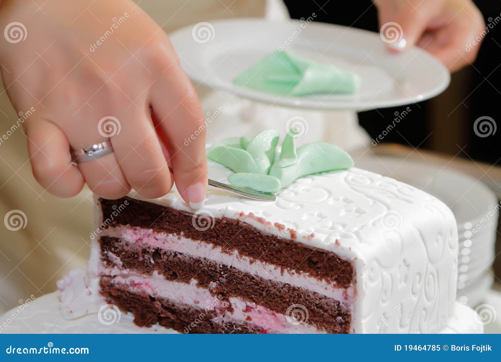 wedding cake with martzipan decoration