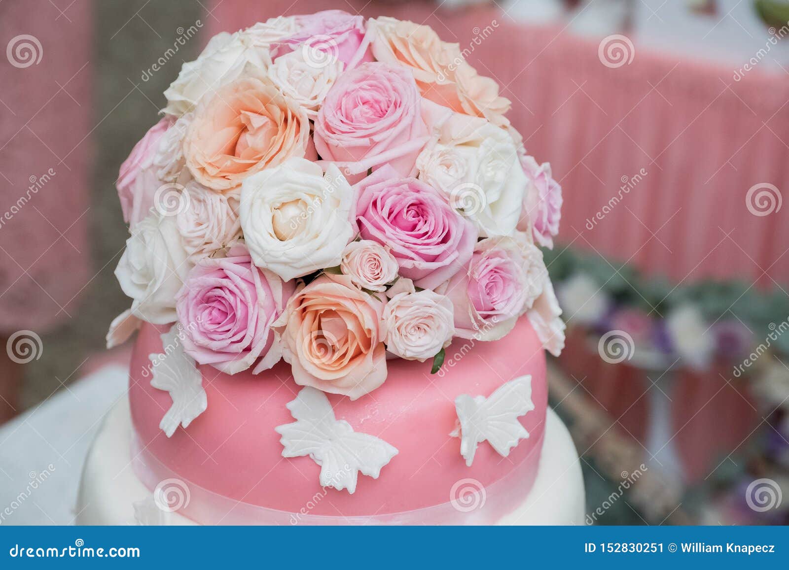 Wedding Cake with Natural Flowers Stock Image Image of cake, wedding