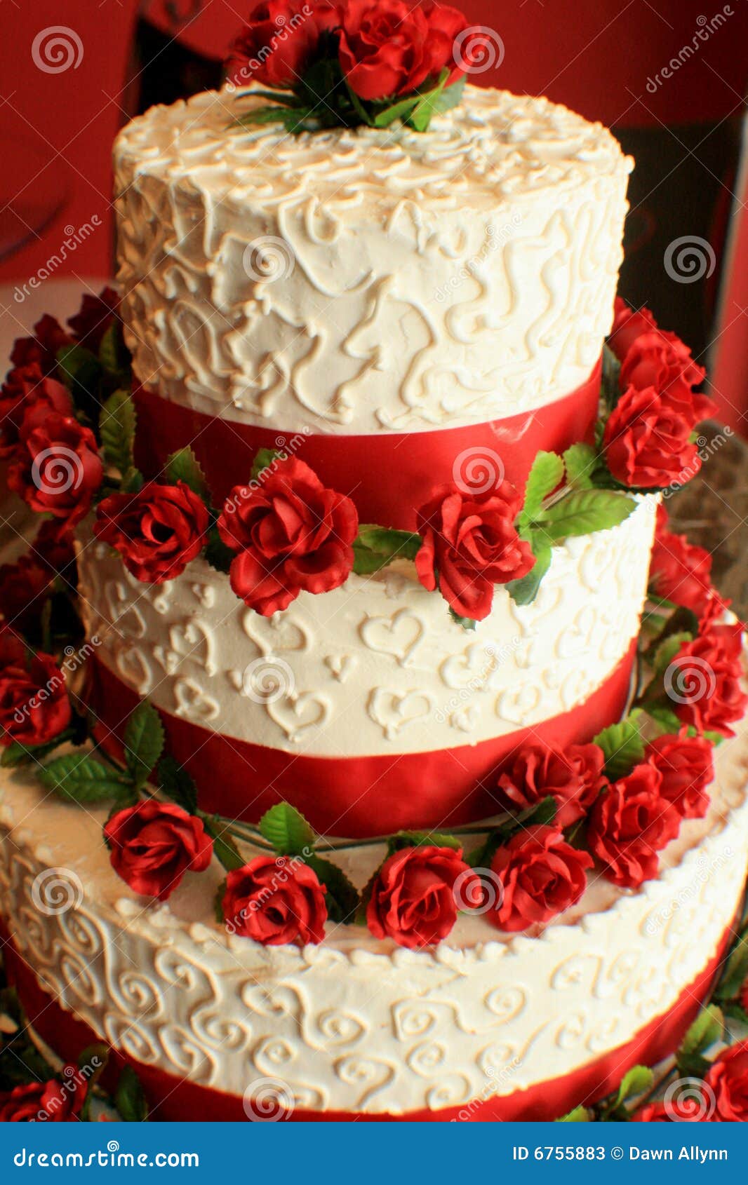 Wedding Cake W/ Red Stock Photos - Image: 6755883