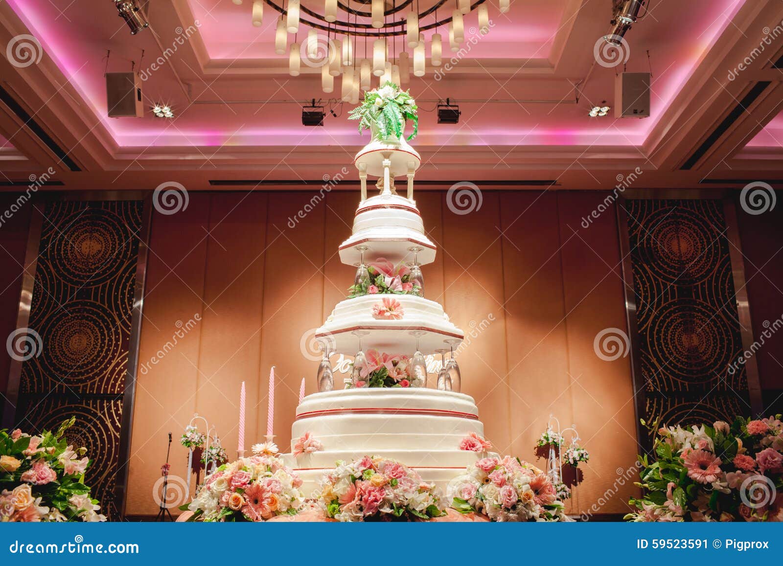 Wedding Cake at Wedding Reception Stock Image Image of banquet