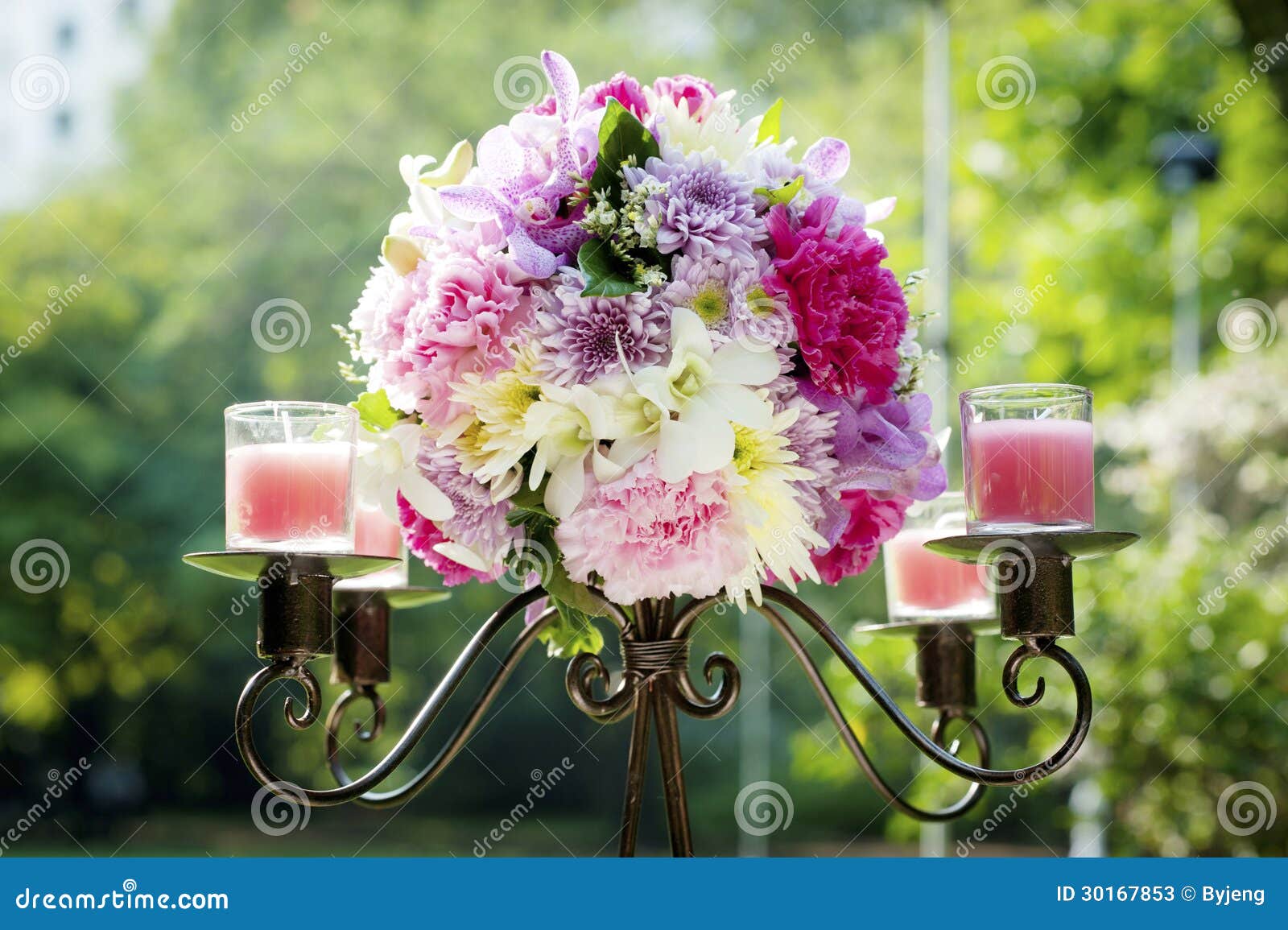 Wedding candlestick for wedding in the garden