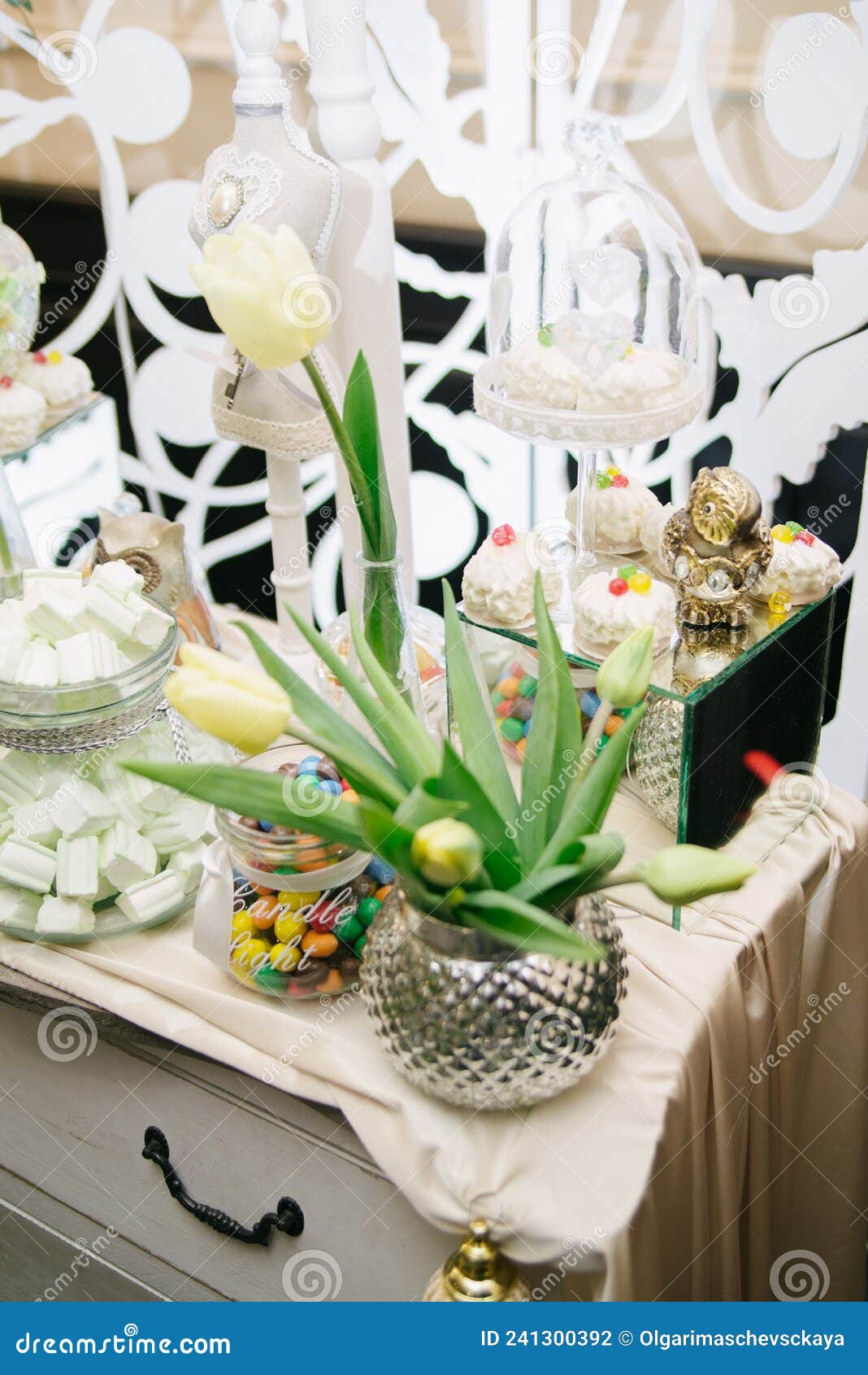Wedding Candy Bar with Yellow Tulips Stock Photo Image of yellow