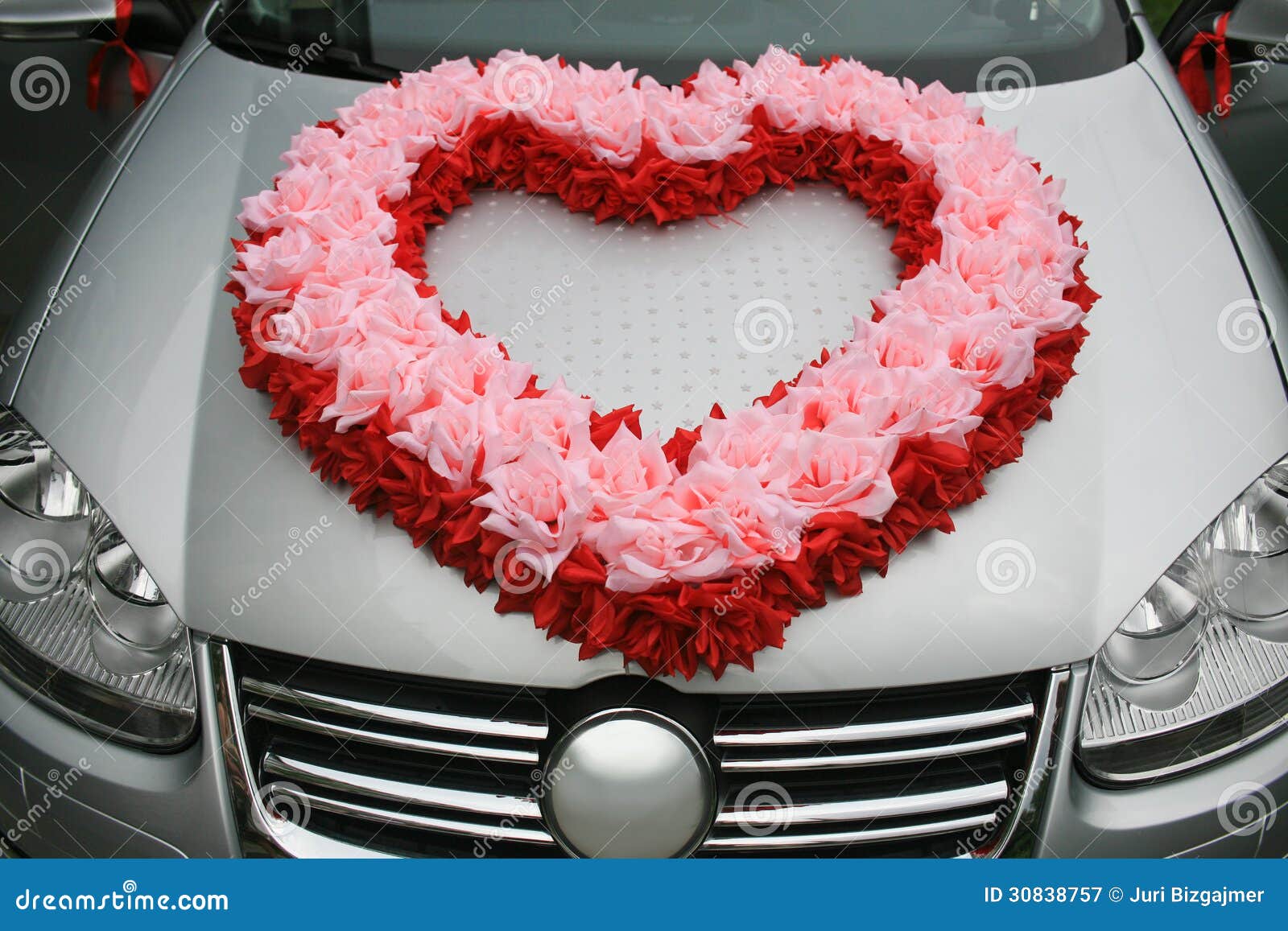 Wedding Car with Heart from Flowers Stock Image Image of bouquet