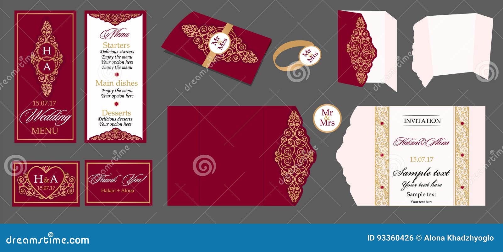 Wedding Card Collection Menu Bar Menu Invitation Table Cards