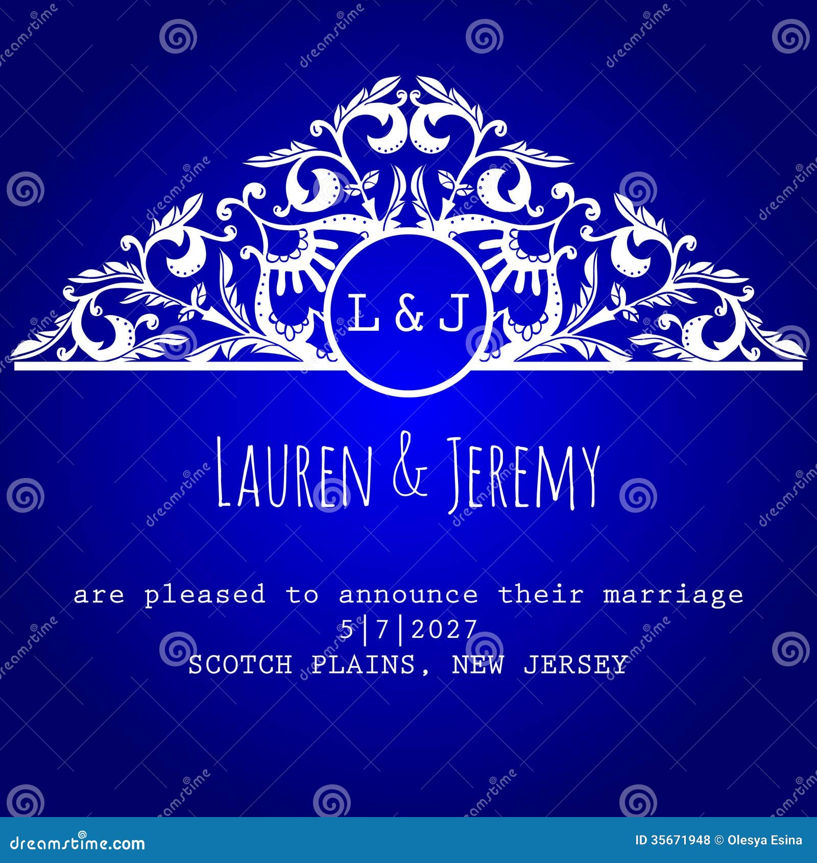 Wedding card stock vector. Illustration of paper, beautiful 35671948