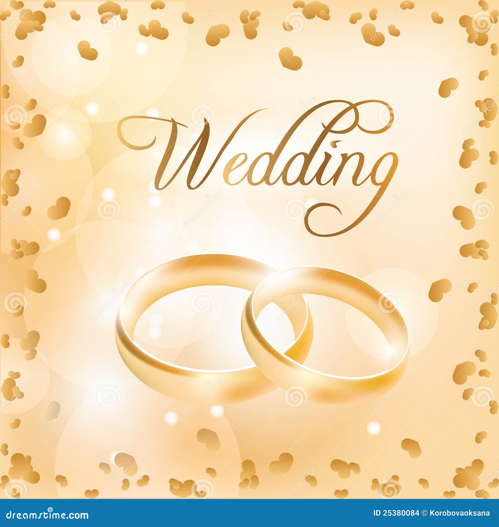 Wedding Card with Wedding Rings Stock Vector - Illustration of husband ...