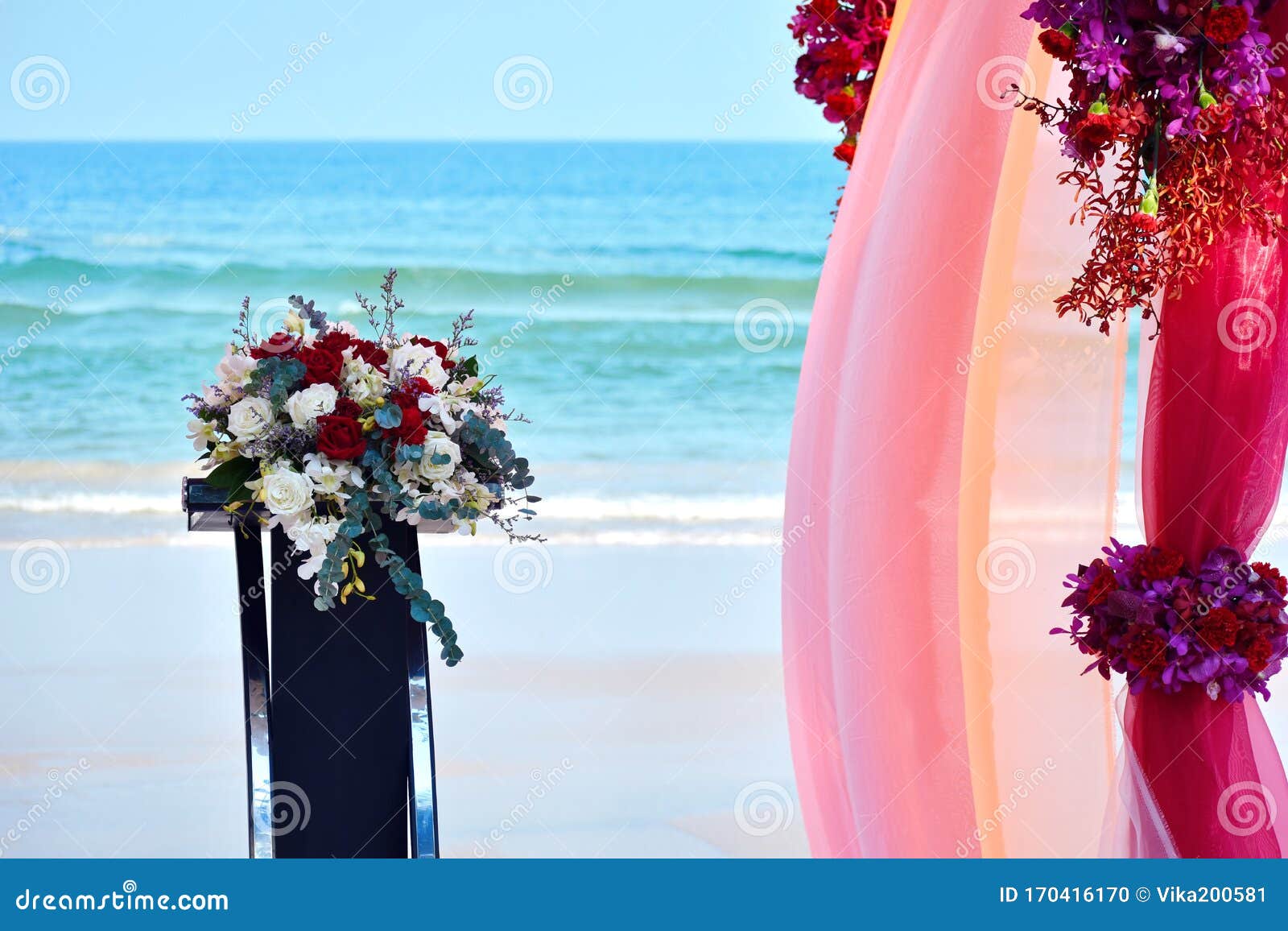 Wedding Decorations on the Beach. the Official Registration of