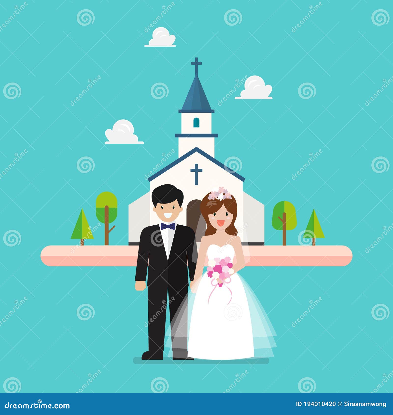 Download free vector wedding cartoon couple Cartoon Wedding