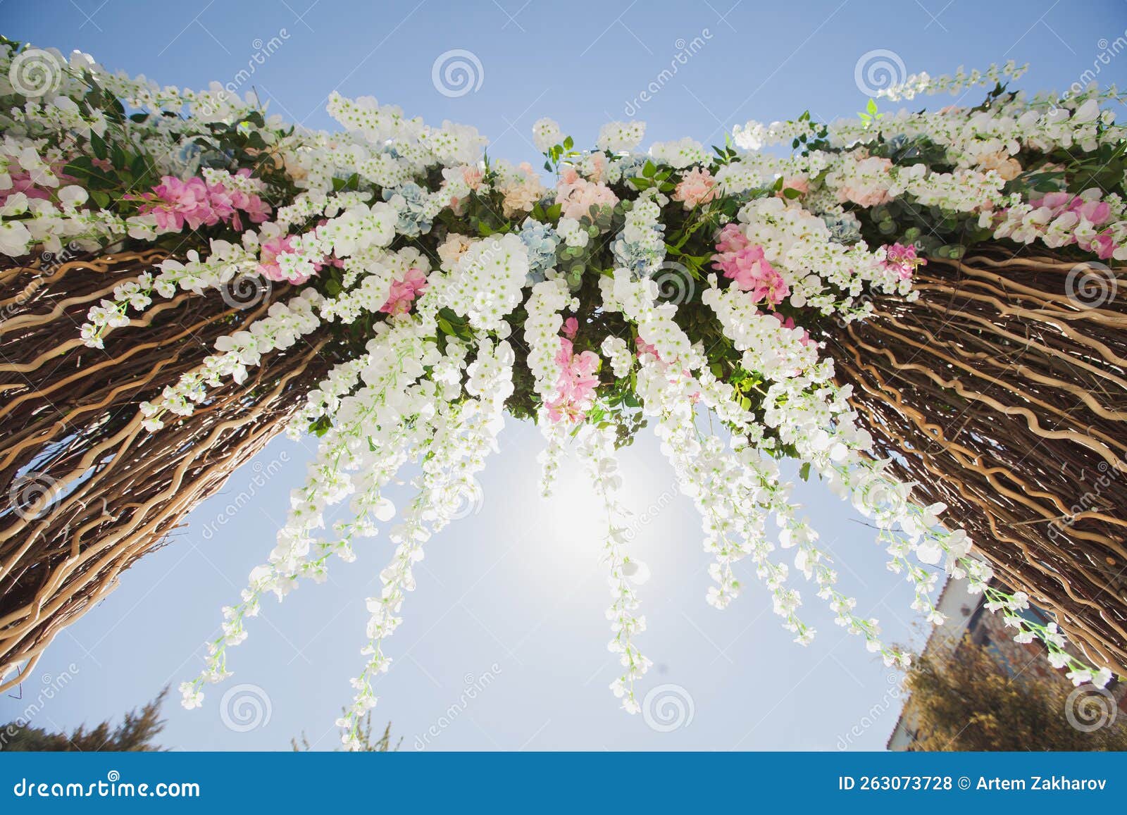 Wedding Ceremony Decoration. Wedding Arch. Stock Photo Image of party