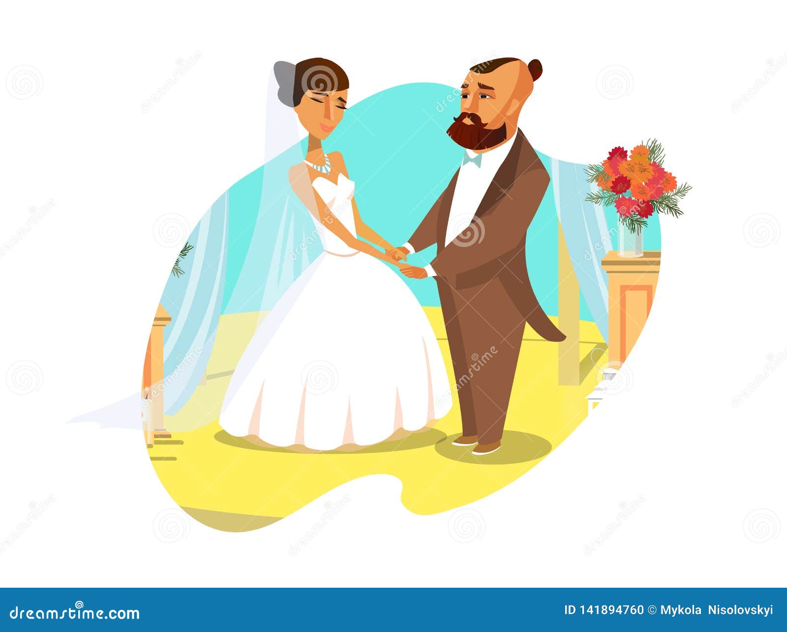 Download Wedding Ceremony Vector Poster, Postcard Concept Stock ...