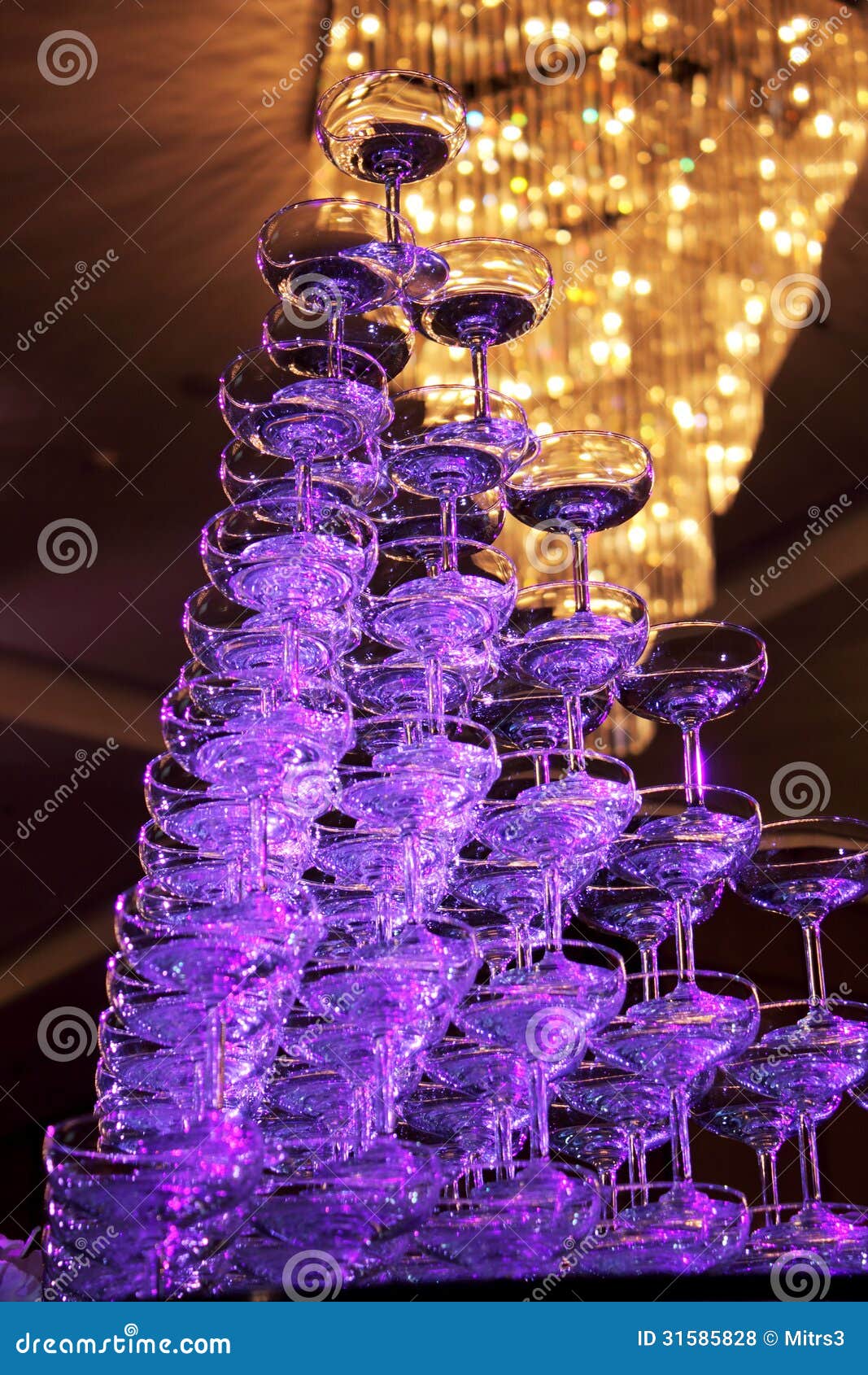 Wedding Champagne Glasses at an Indoor Stock Photo Image of