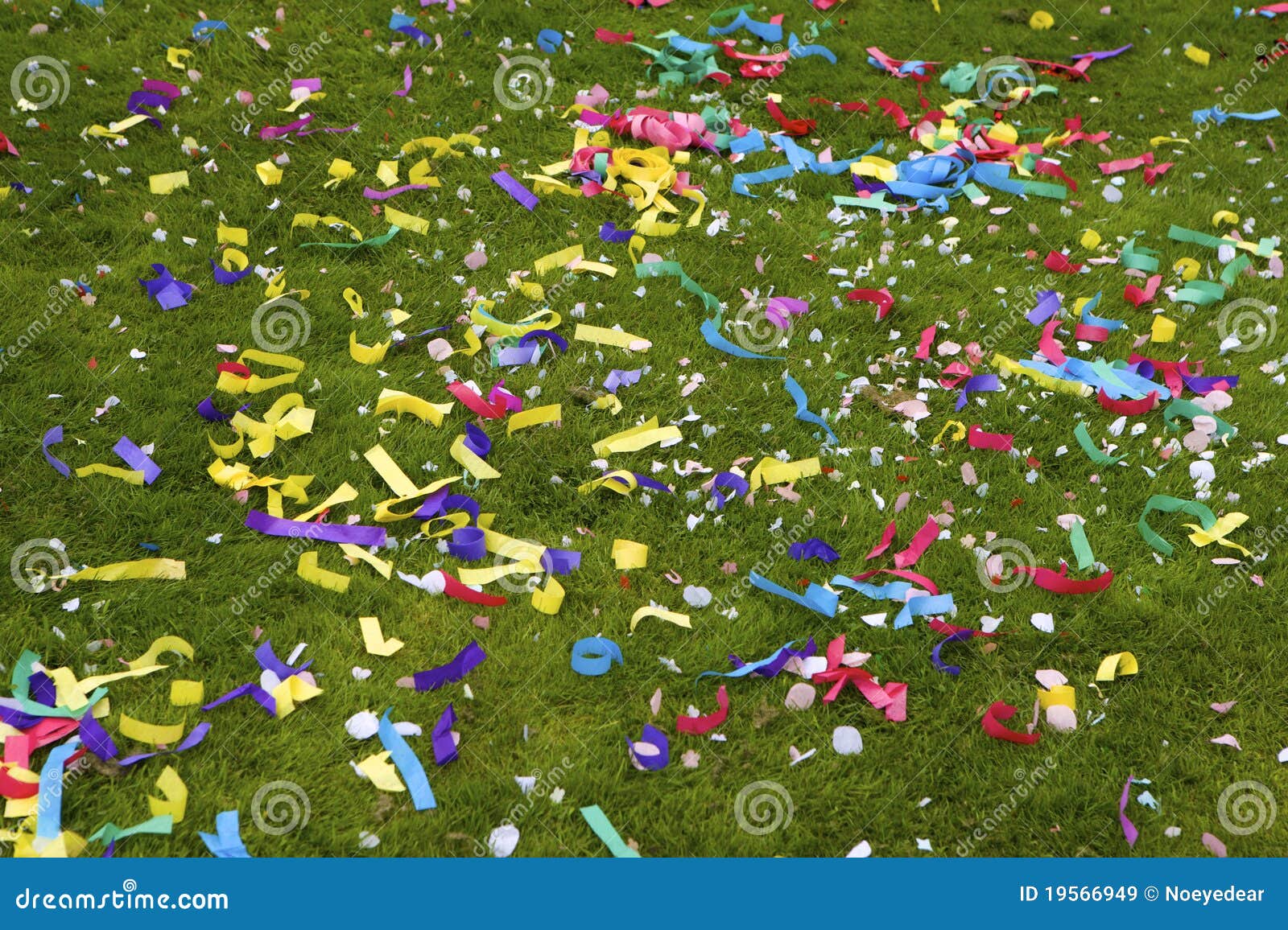 Wedding Confetti Scattered On Grass Stock Image Image of field